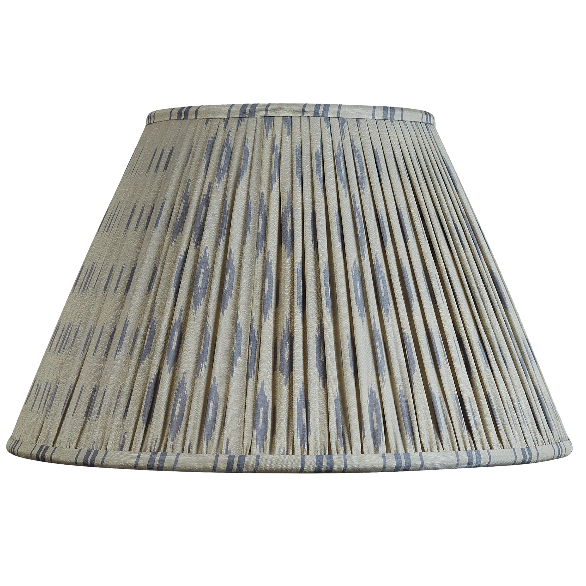 14 inch Pale lilac and grey Ikat design silk sari lampshade