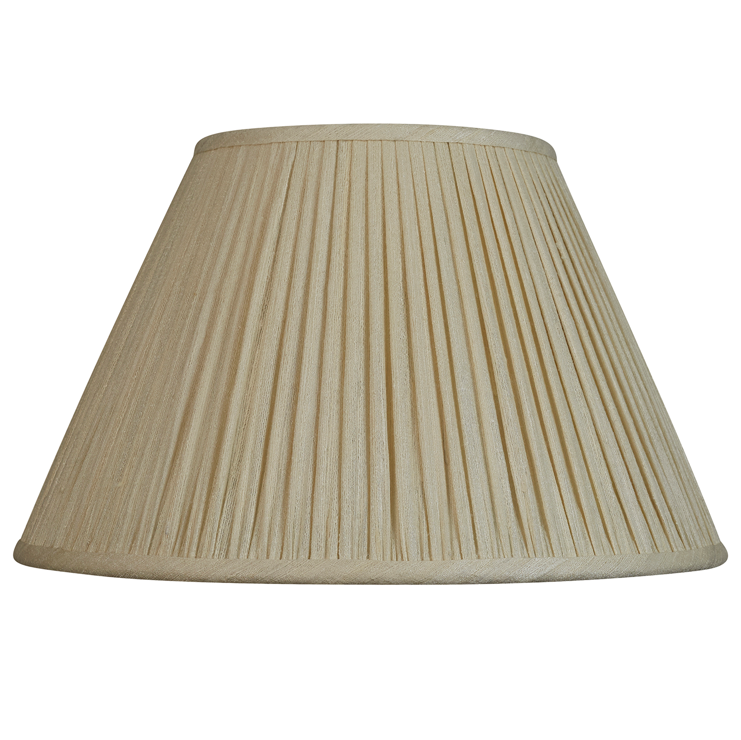 14 inch Gathered Ivory Mulberry silk French drum lampshade with spider fitting