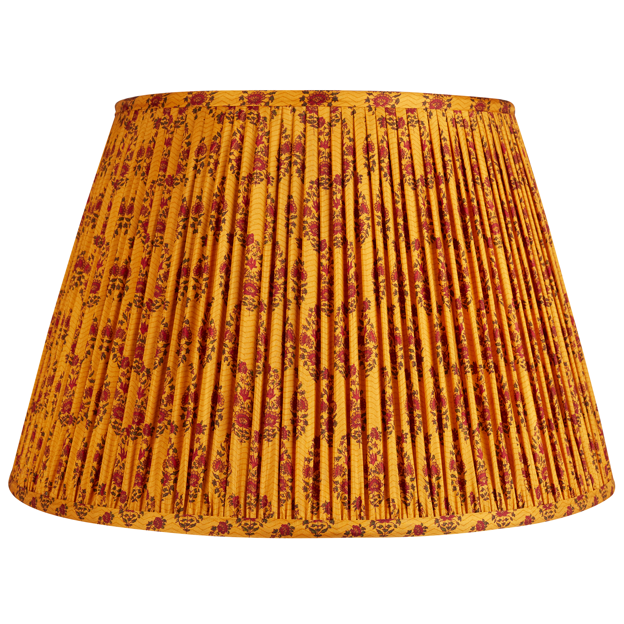 16 inch (41cm) Saffron paisley design silk sari lampshade