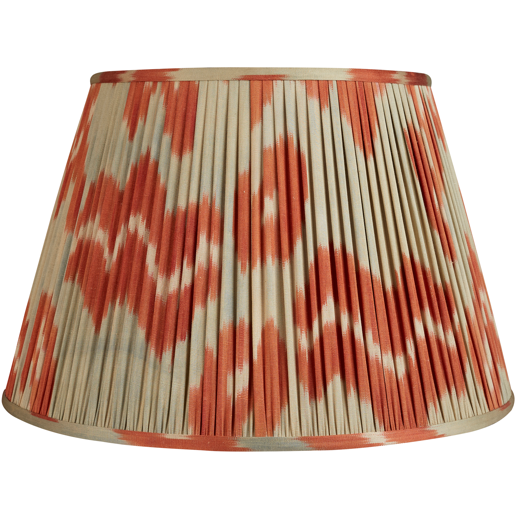 16 Inch (41cm) Cintimani design faded blue and red silk/cotton ikat lampshade