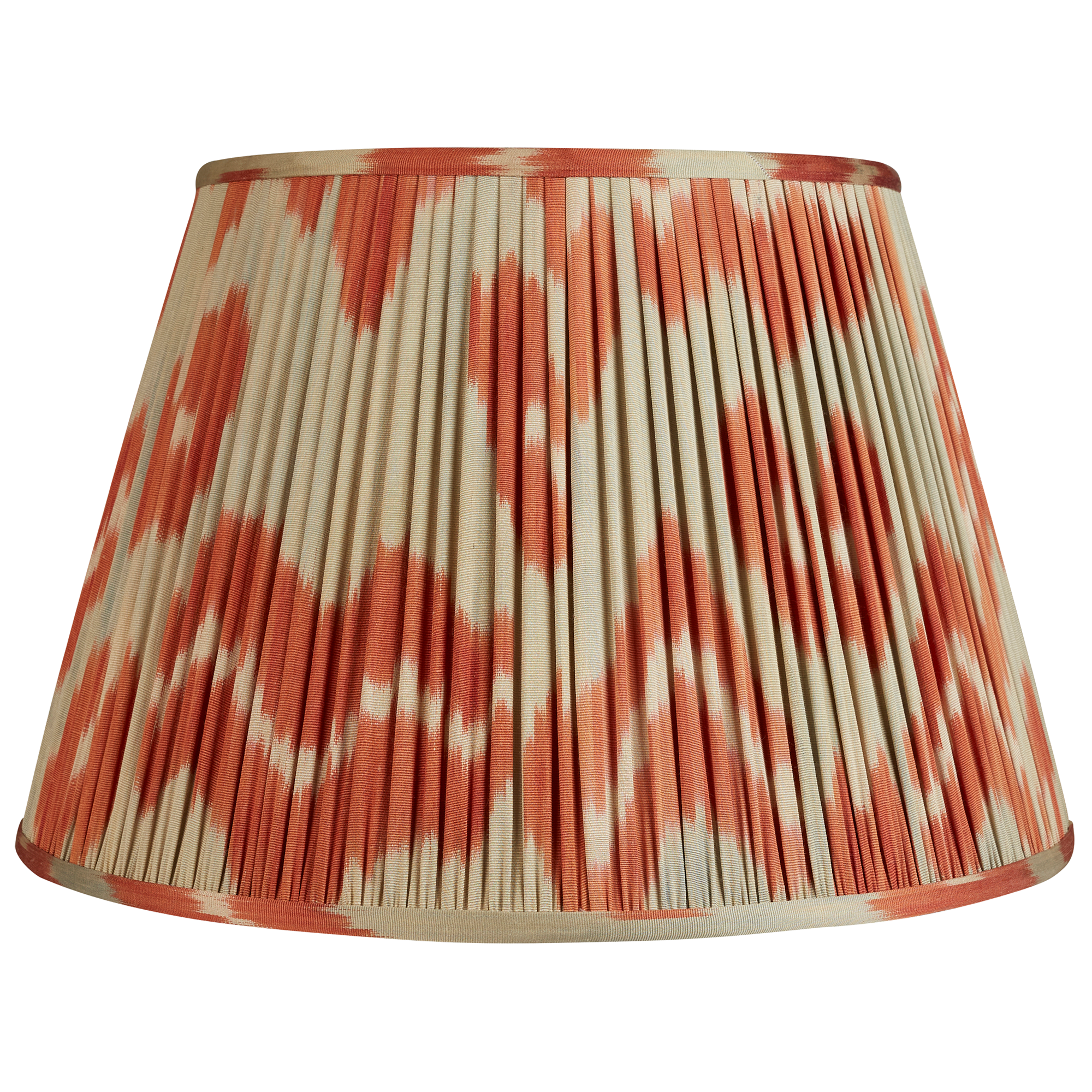 16 Inch (41cm) Cintimani design faded blue and red silk/cotton ikat lampshade