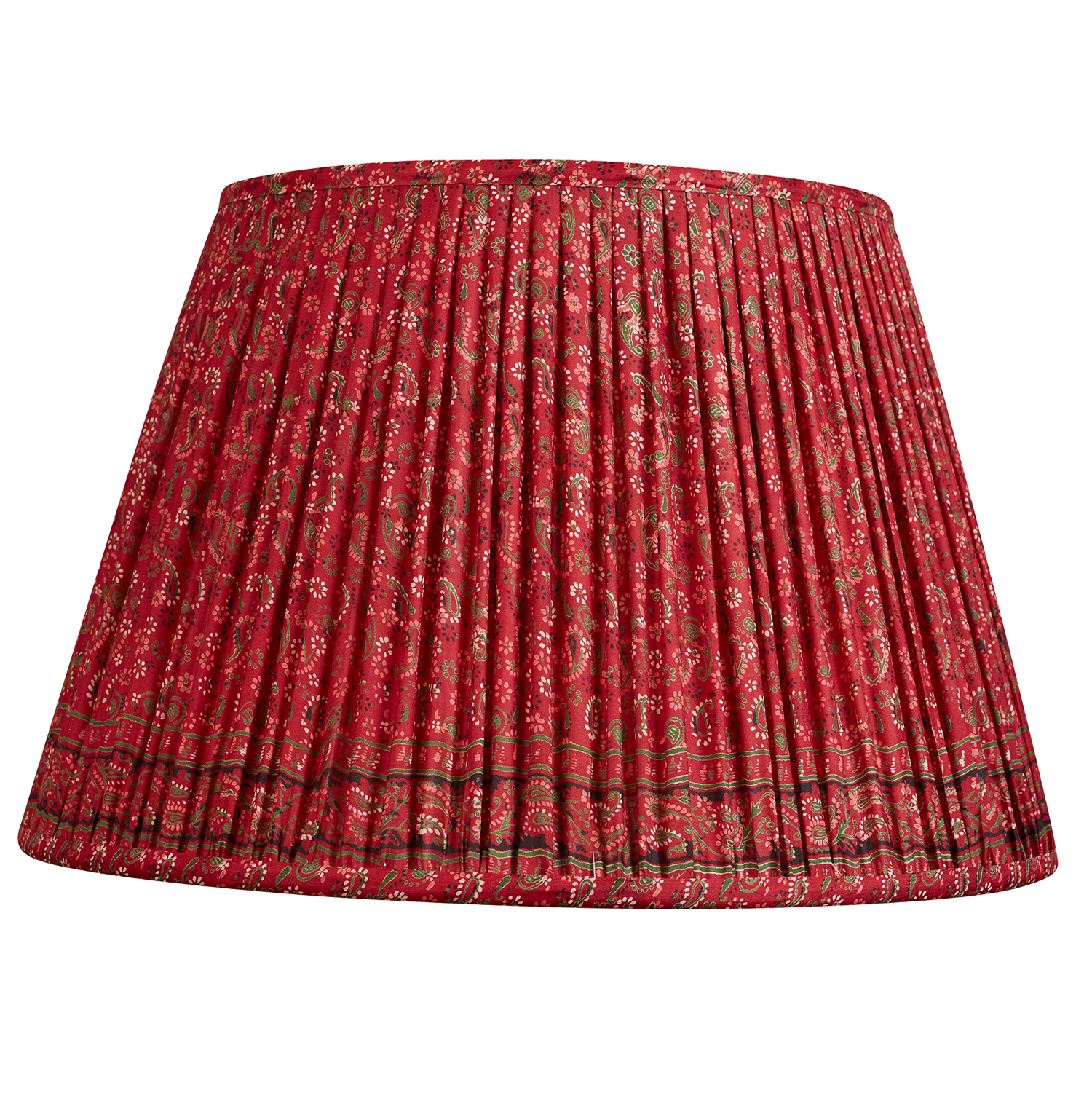 16 Inch Magenta paisley design silk sari lampshade with border