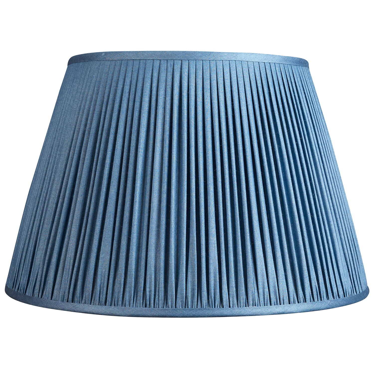 Ink blue Tussar silk gathered lampshade