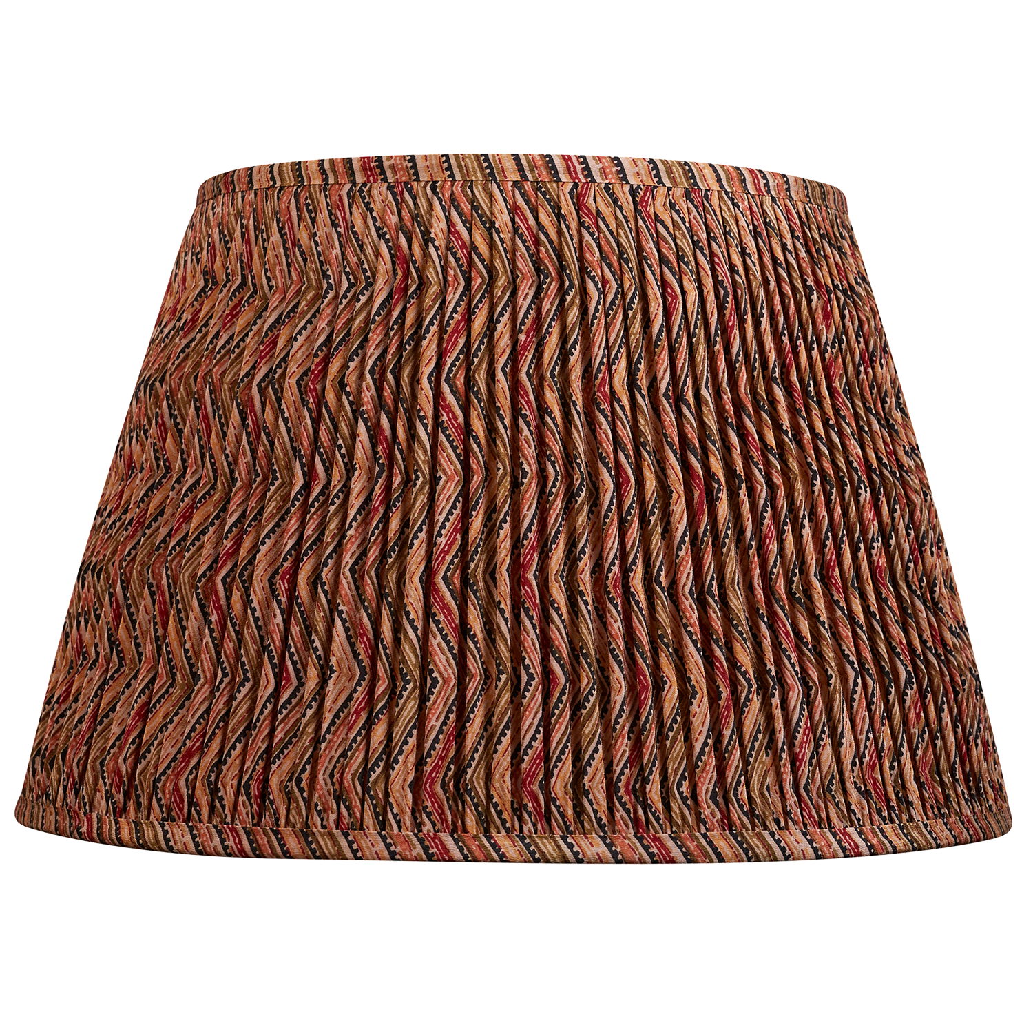 16 Inch Multicoloured chevron geometric design silk sari lampshade