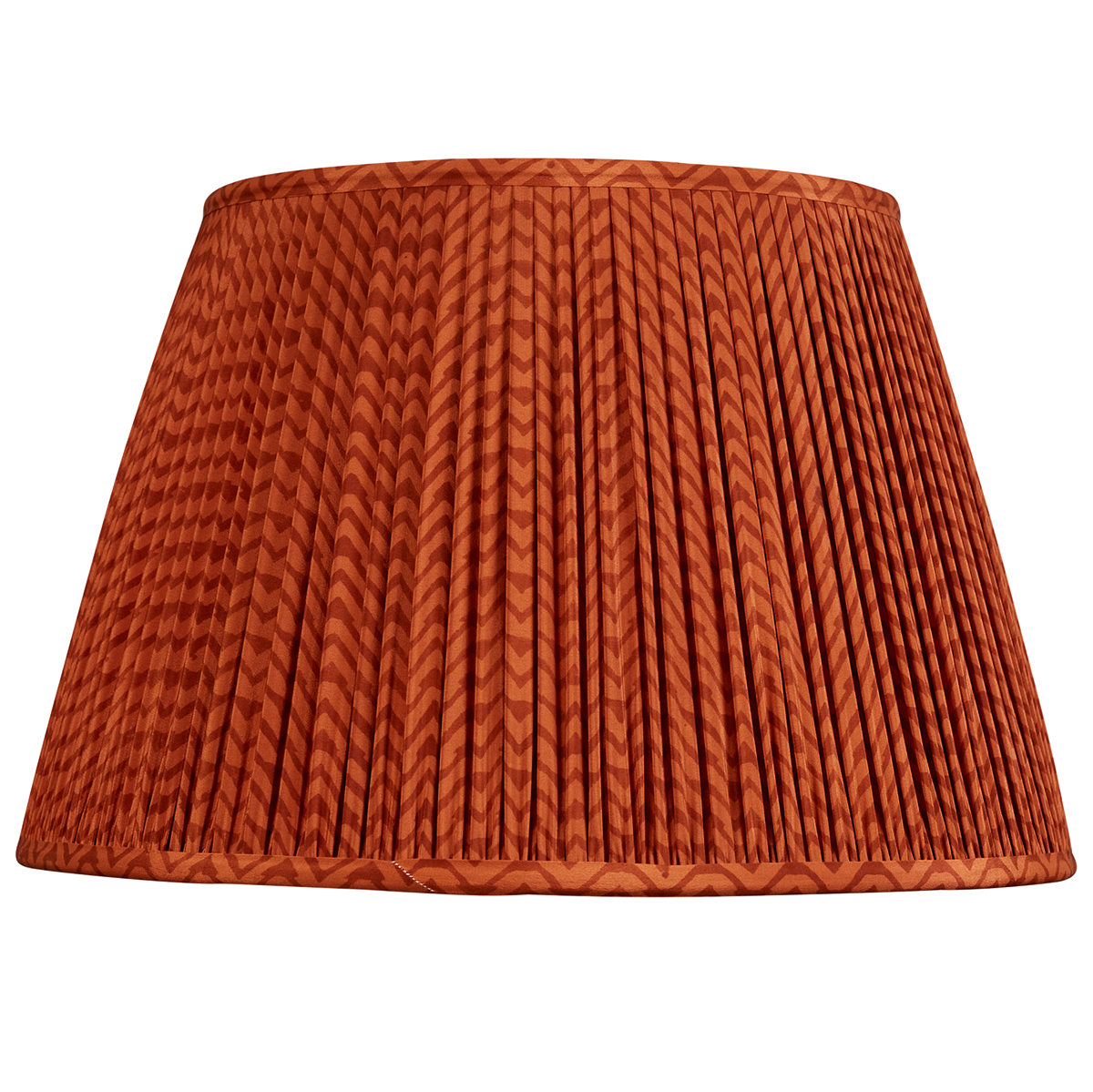 16 Inch Terracotta and sienna geometric design silk sari lampshade