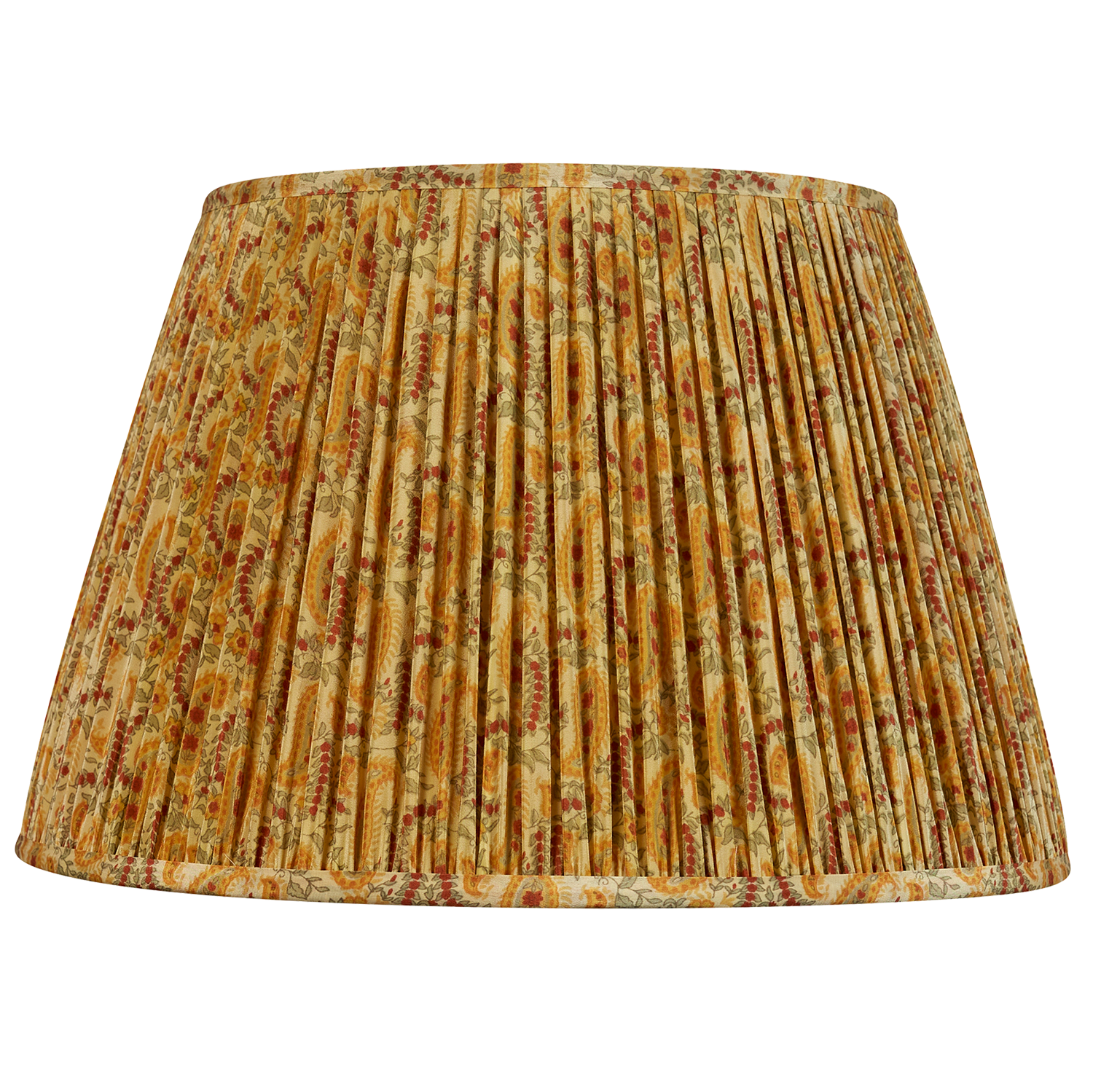 16 Inch Marigold and brown floral design silk sari lampshade