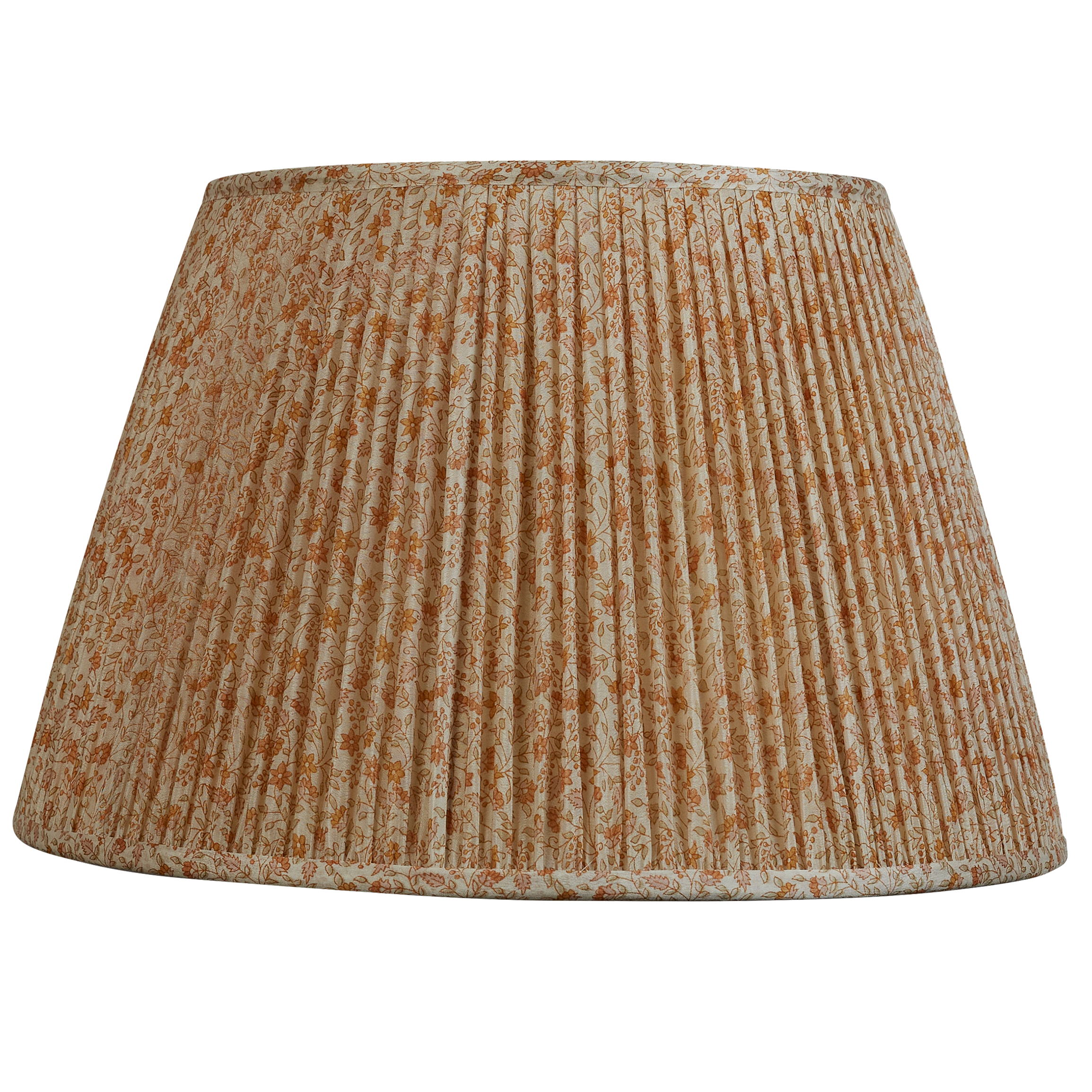 16 Inch Buttermilk and cream floral design silk sari lampshade