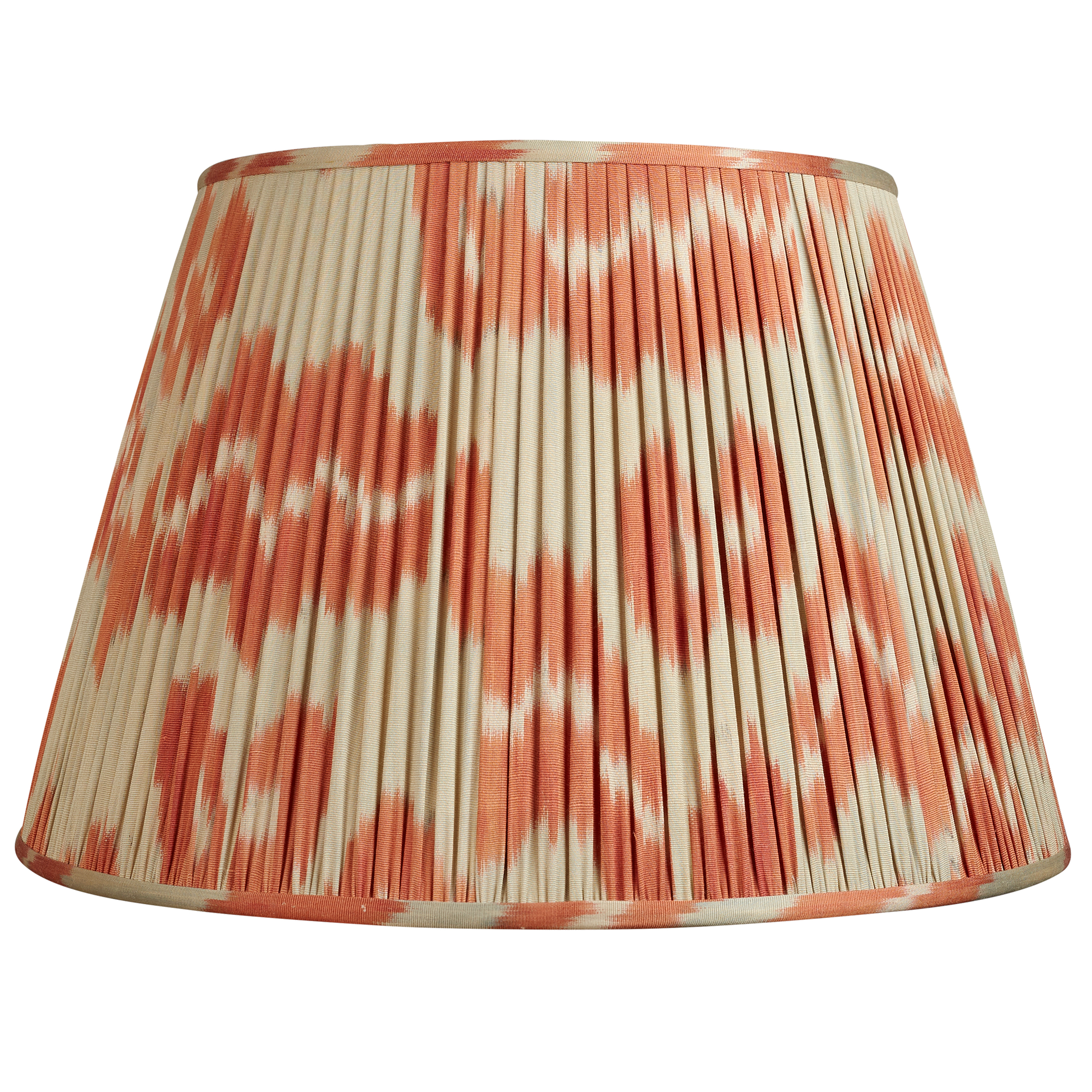 18 Inch (46cm) Cintamani design faded blue and red silk/cotton ikat lampshade