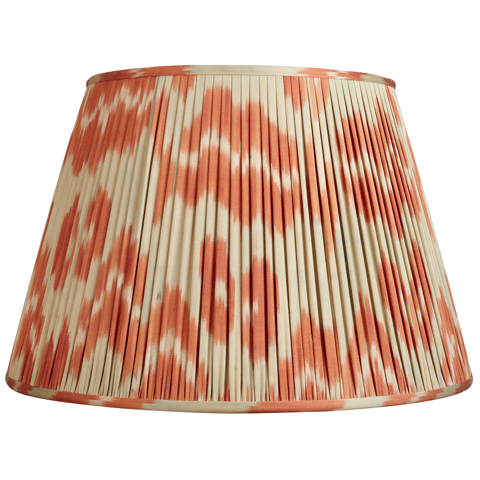 18 Inch (46cm) Cintamani design faded blue and red silk/cotton ikat lampshade