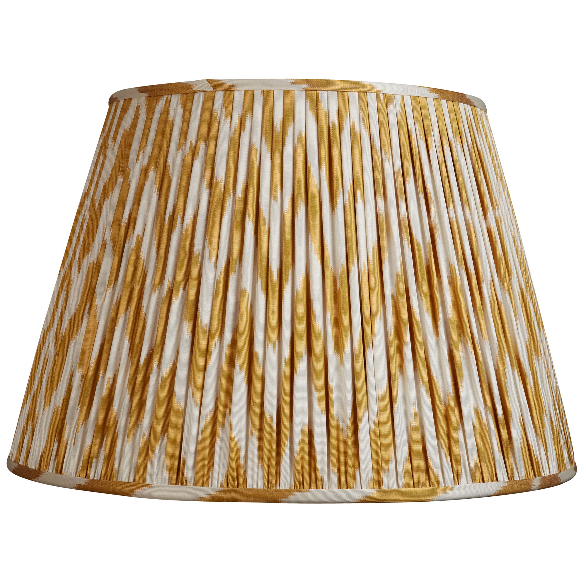 18 Inch (46cm) Yellow and white silk/cotton ikat lampshade