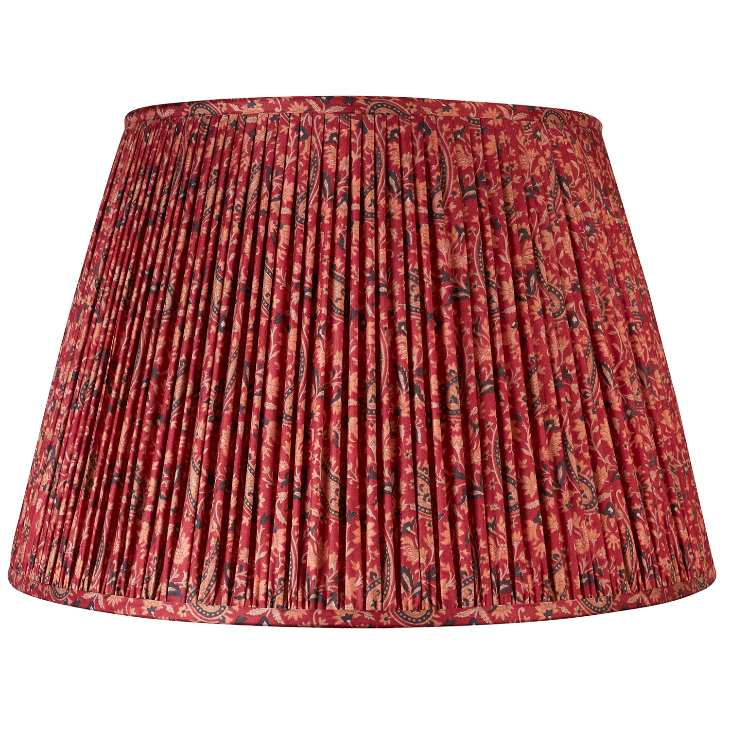 18 Inch (46cm) Magenta pink/black floral design silk sari lampshade