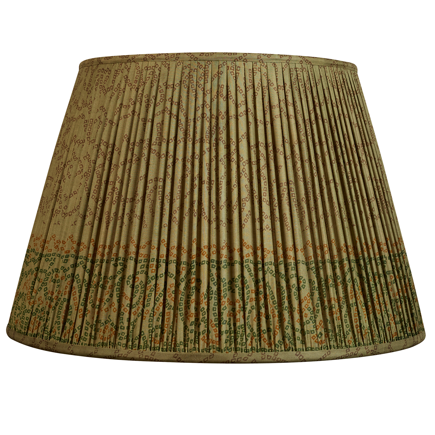 18 Inch Forest green Patola design silk sari lampshade