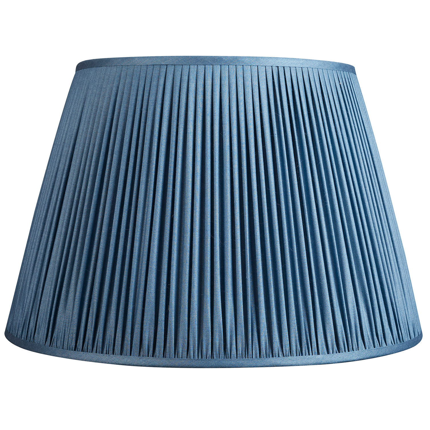 Ink blue Tussar silk gathered lampshade