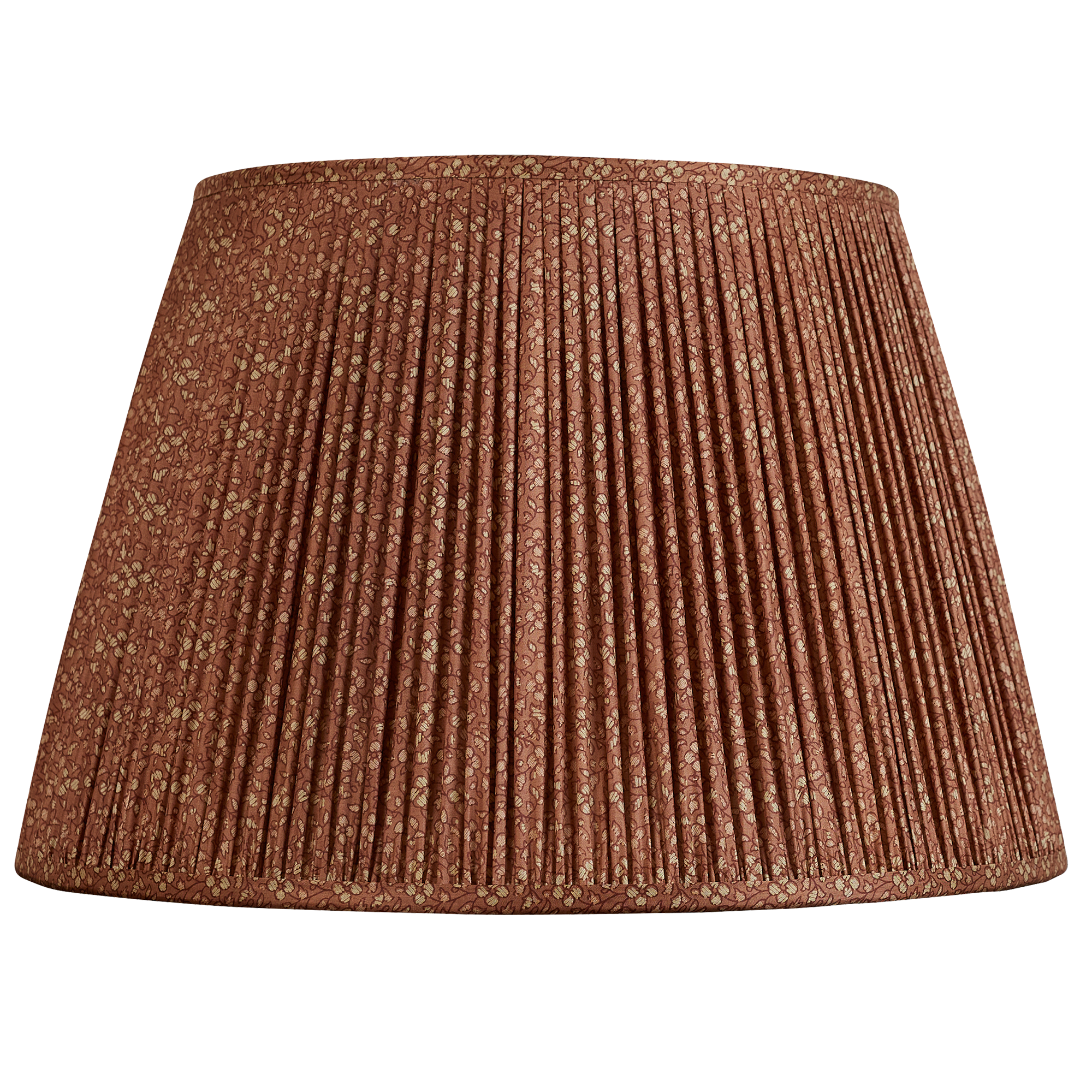 18 Inch Chocolate brown and beige silk sari lampshade