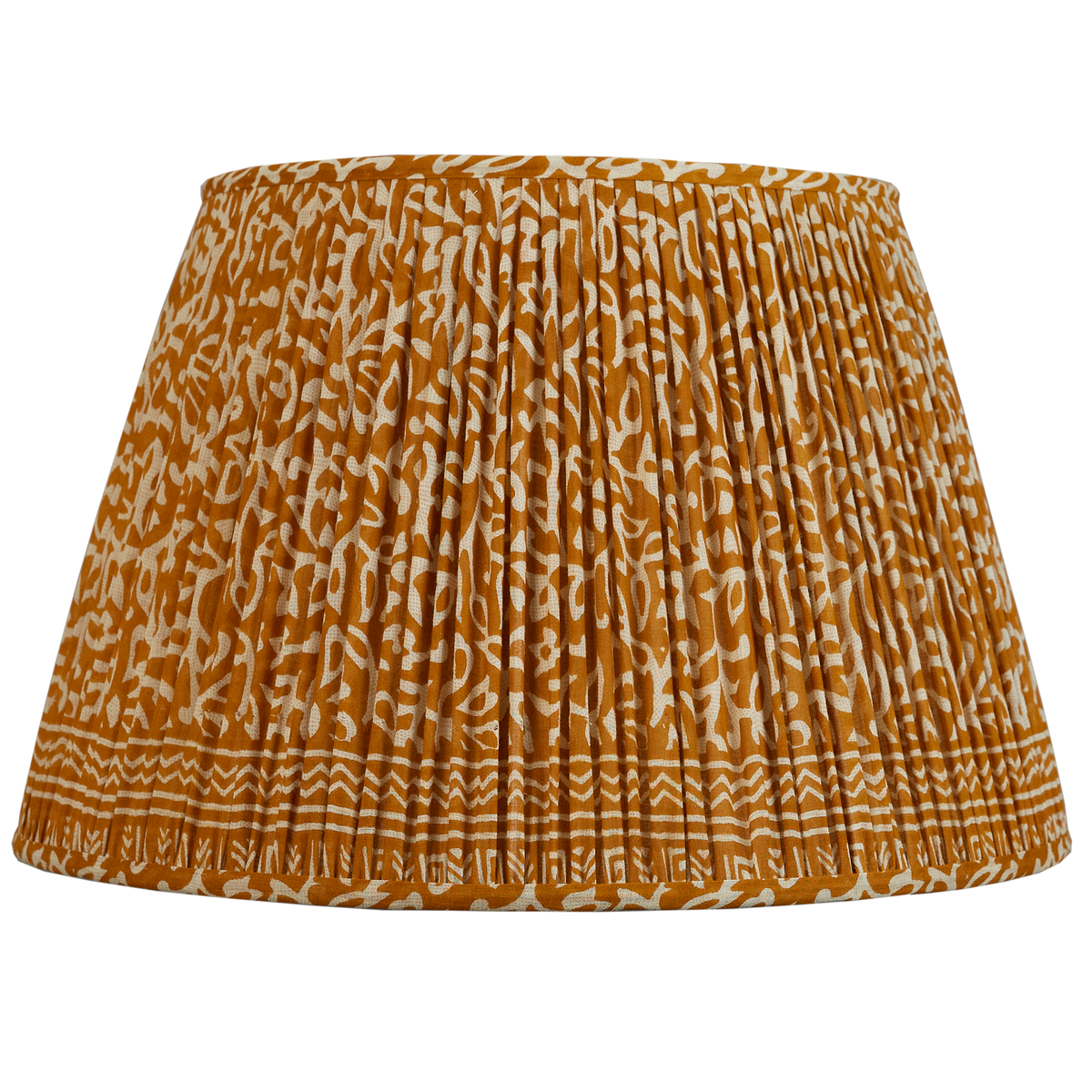 20 Inch Cinnamon and cream silk sari lampshade with border