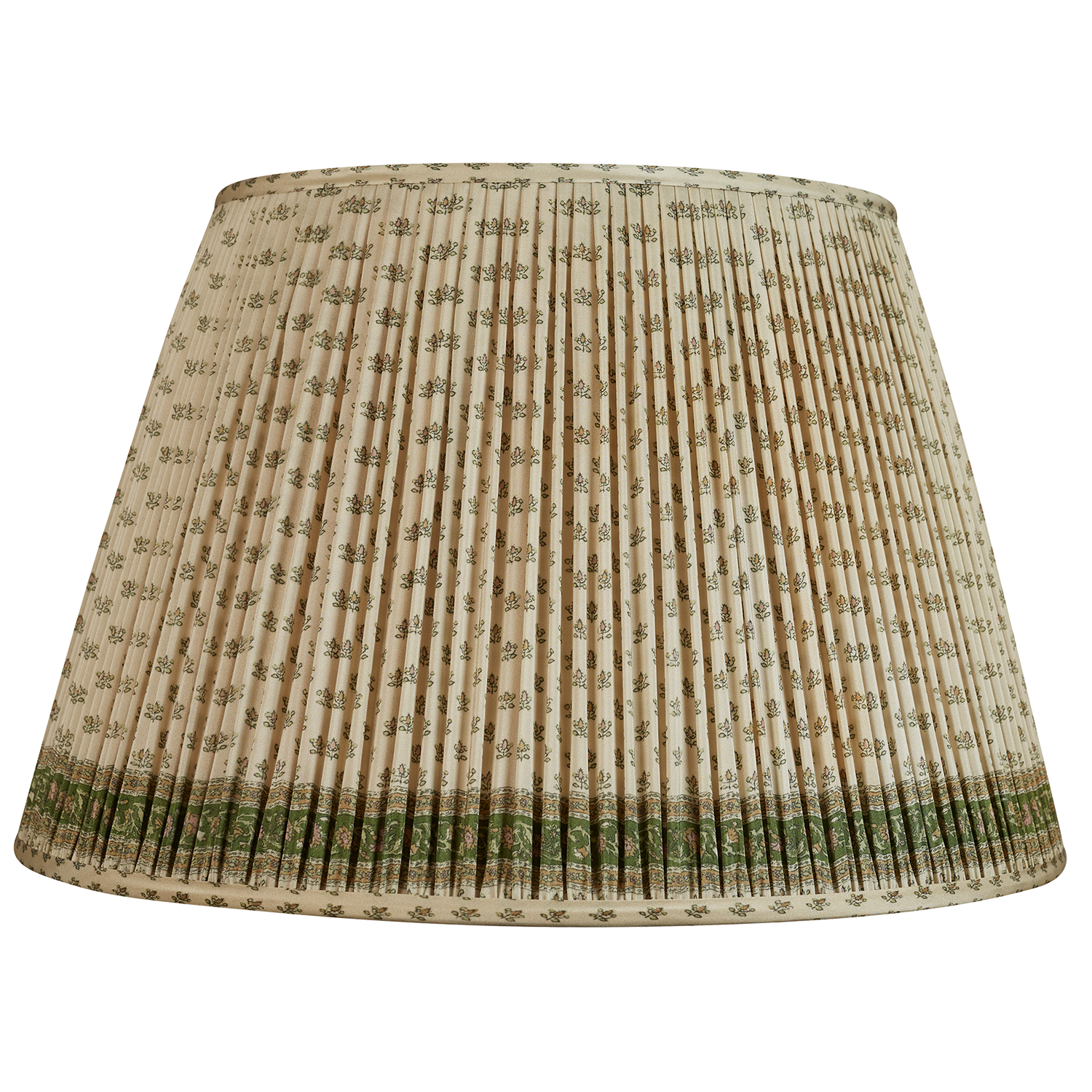 20 inch Petites fleurs sari style gathered silk lampshade with border