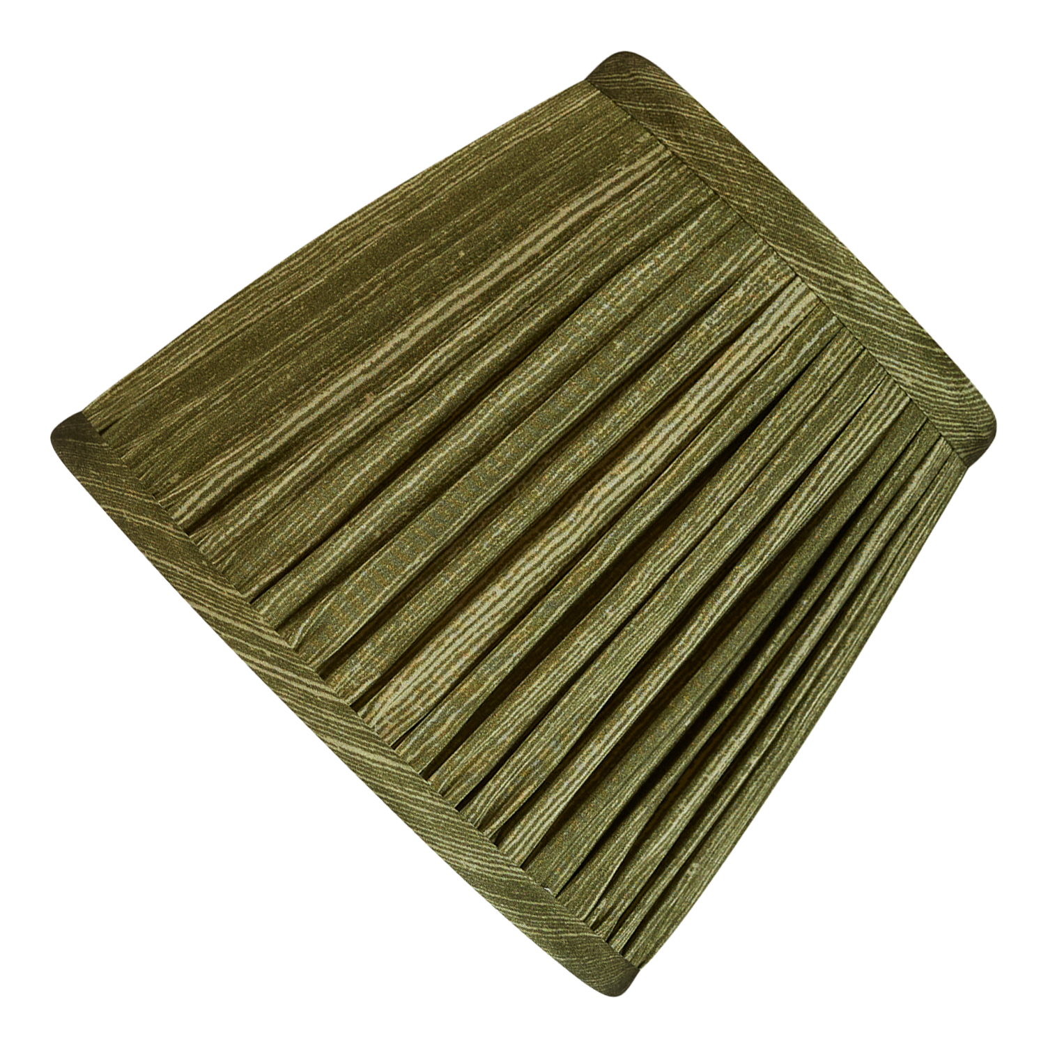 6 inch Olive green ripple pinstripe silk sari style reading light shade