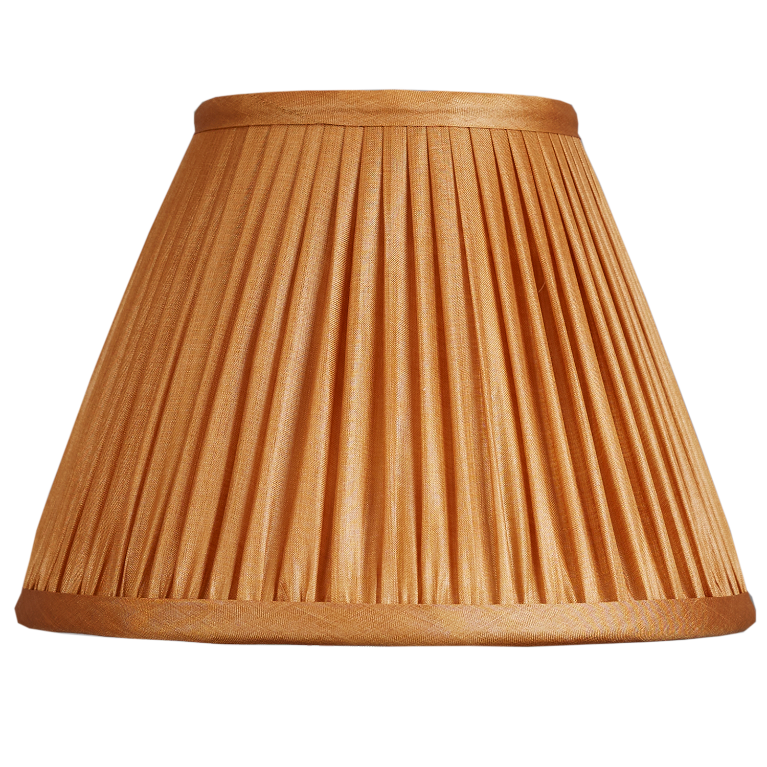 8 inch Tobacco Tussar silk French drum lampshade