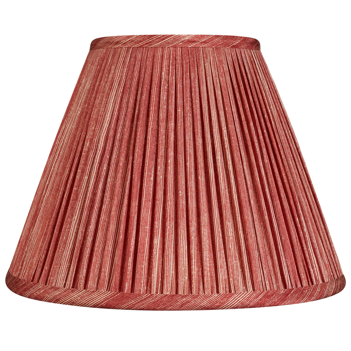 8 inch Raspberry and pink ripple pinstripe sari style gathered silk French drum lampshade