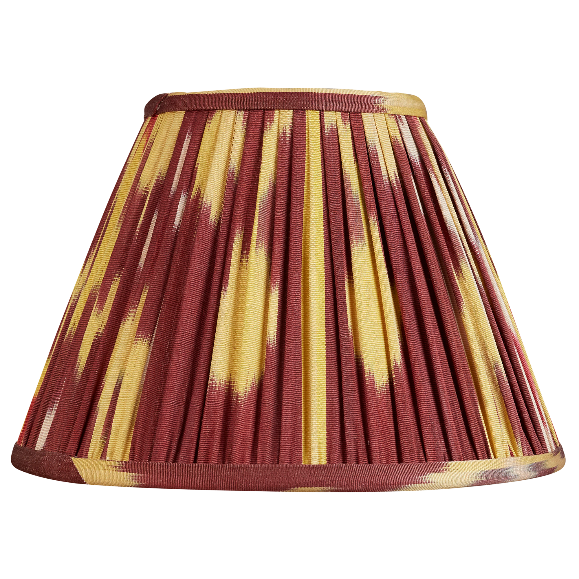 10 inch (26cms) Aubergine French drum cotton and silk ikat lampshade