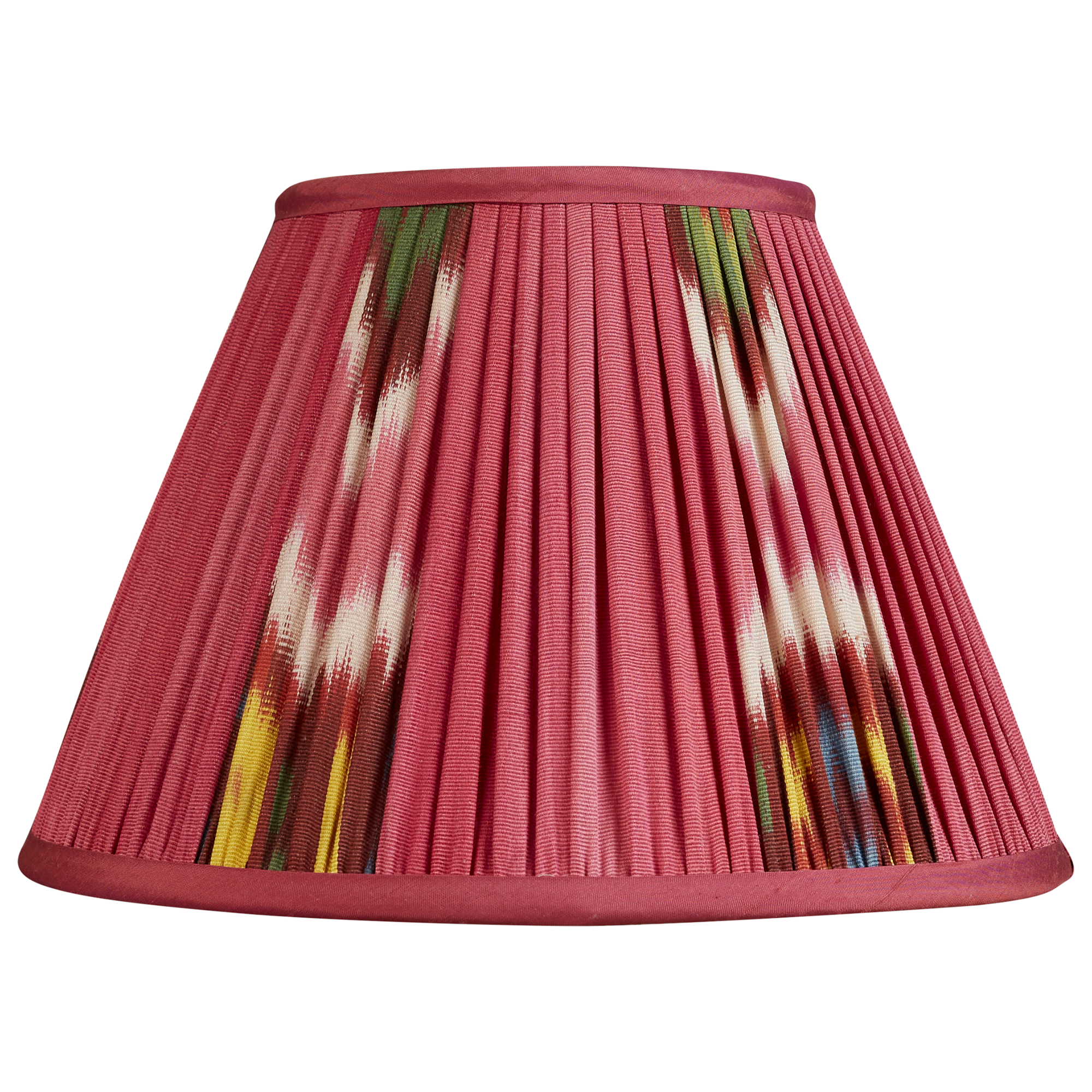 10 inch (26cms) Magenta French drum cotton and silk ikat lampshade