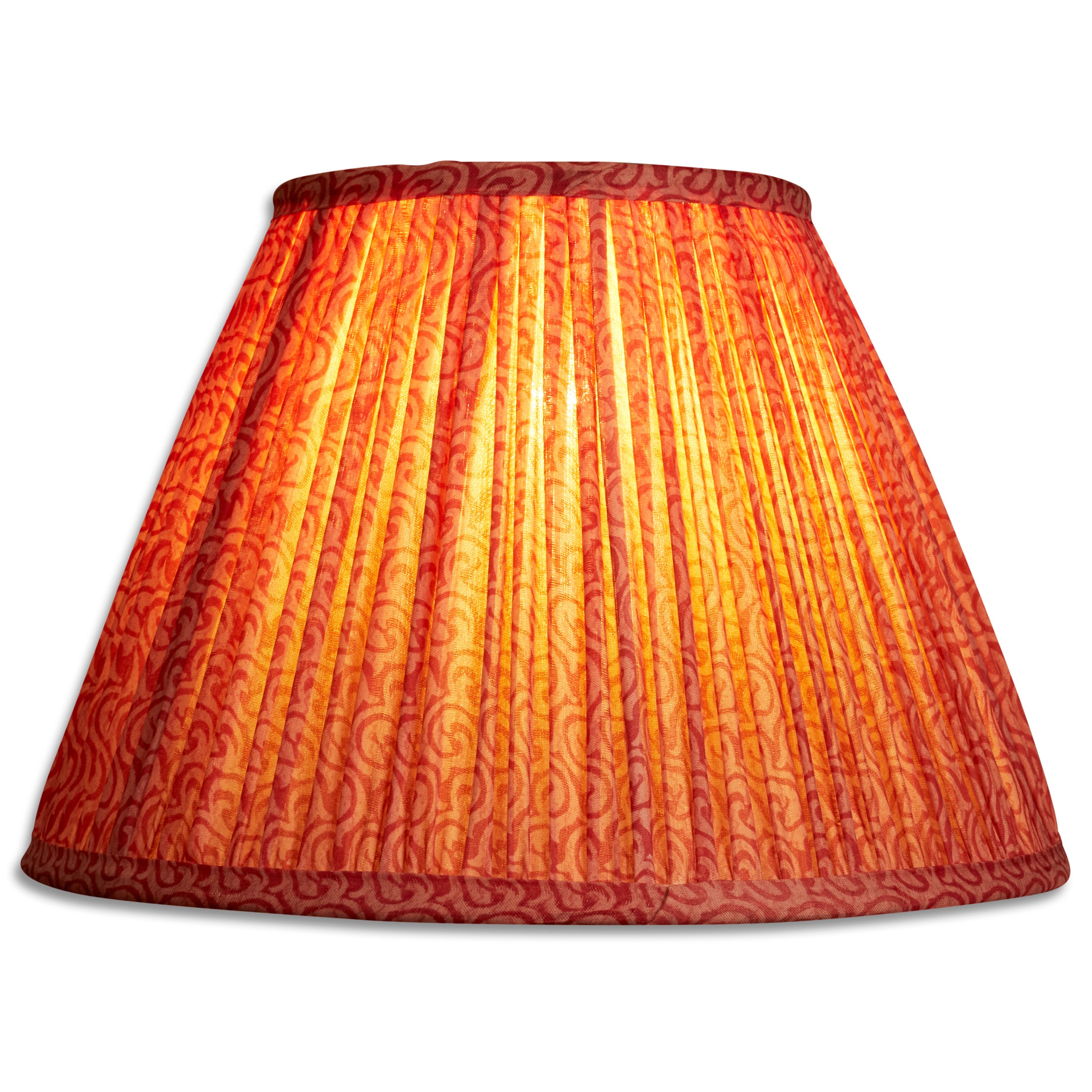 10 inch (26cms) Raspberry and pink silk sari lampshade