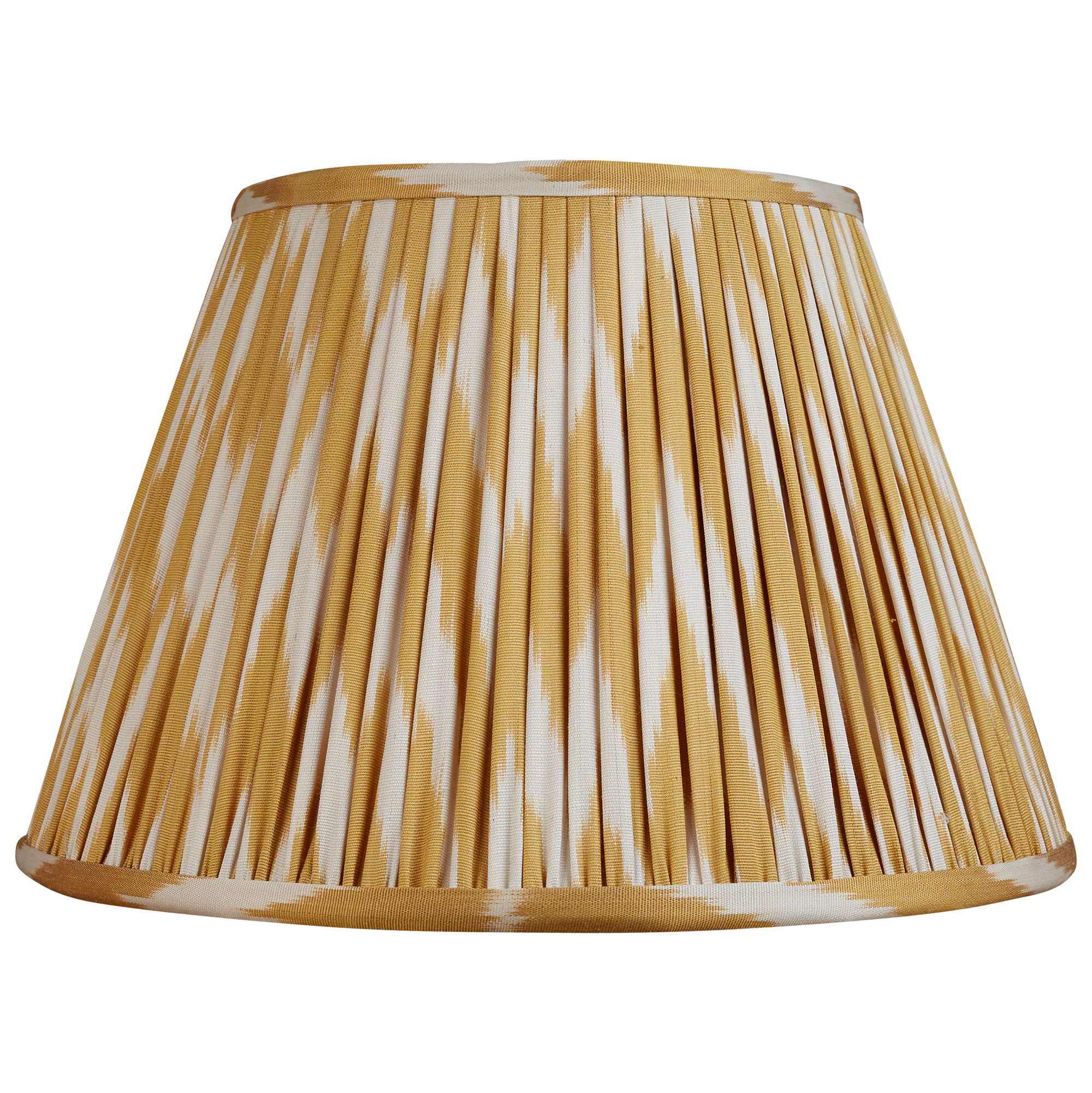 12 inch (30cms) Yellow ochre silk and cotton Ikat lampshade