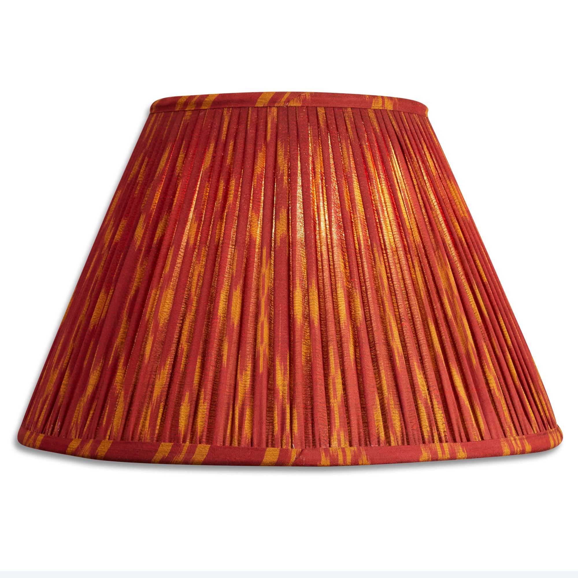 12 inch (30 cms) Aubergine and gold French drum silk sari lampshade