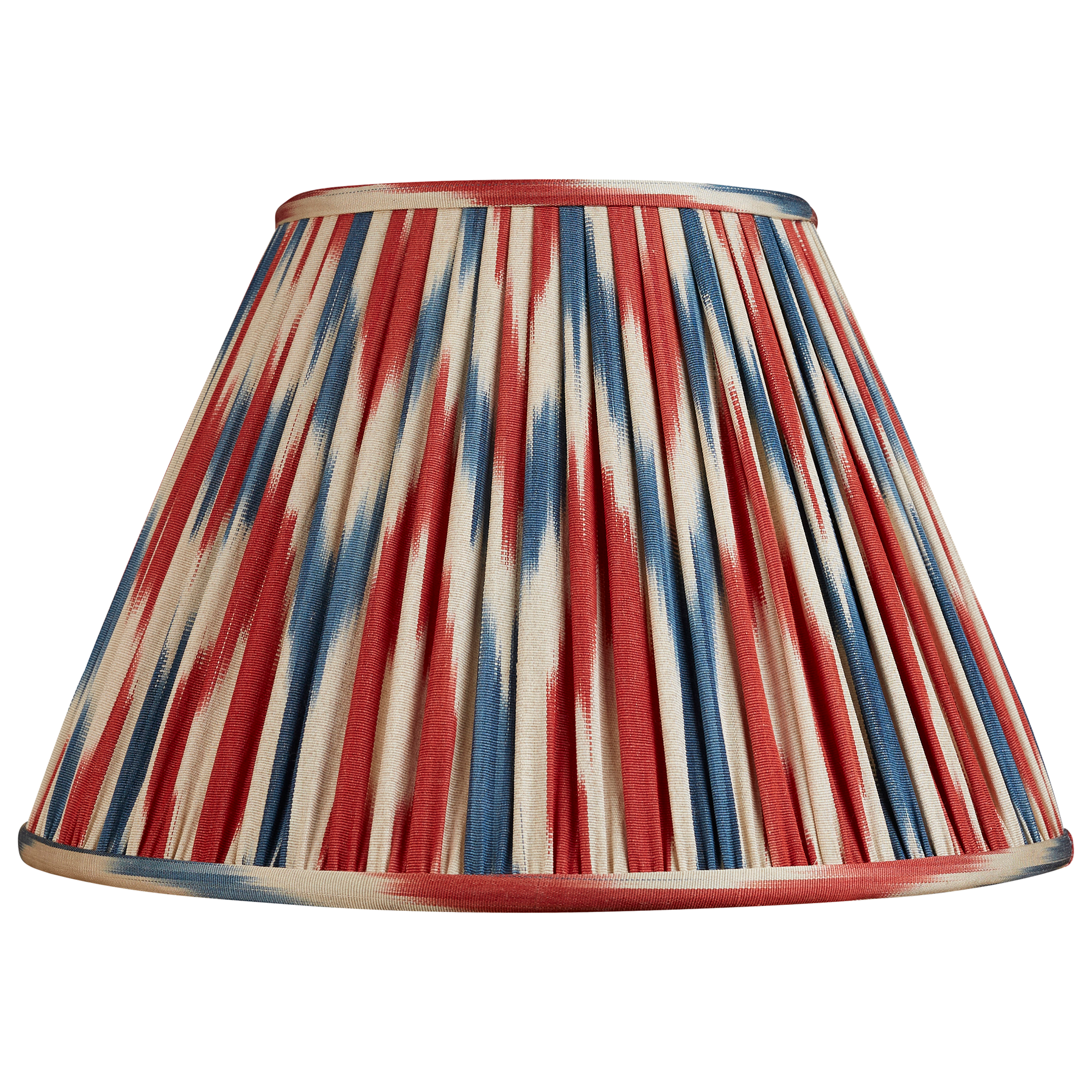 12 inch (30cms) Classic blue and red French drum ikat lampshade