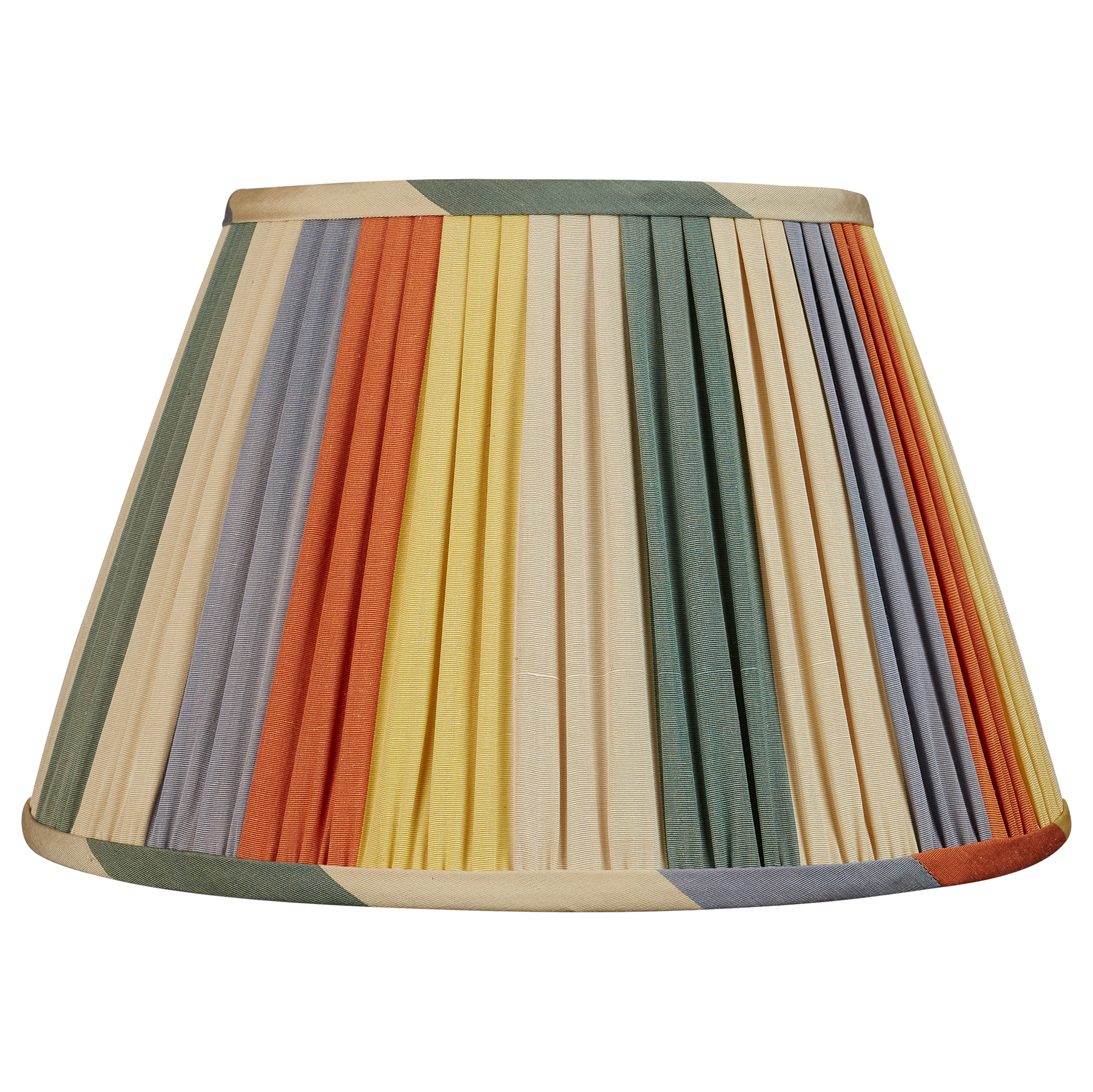 14 inch (36cm) Pastel silk and cotton Harlequin Stripe Ikat Lampshade