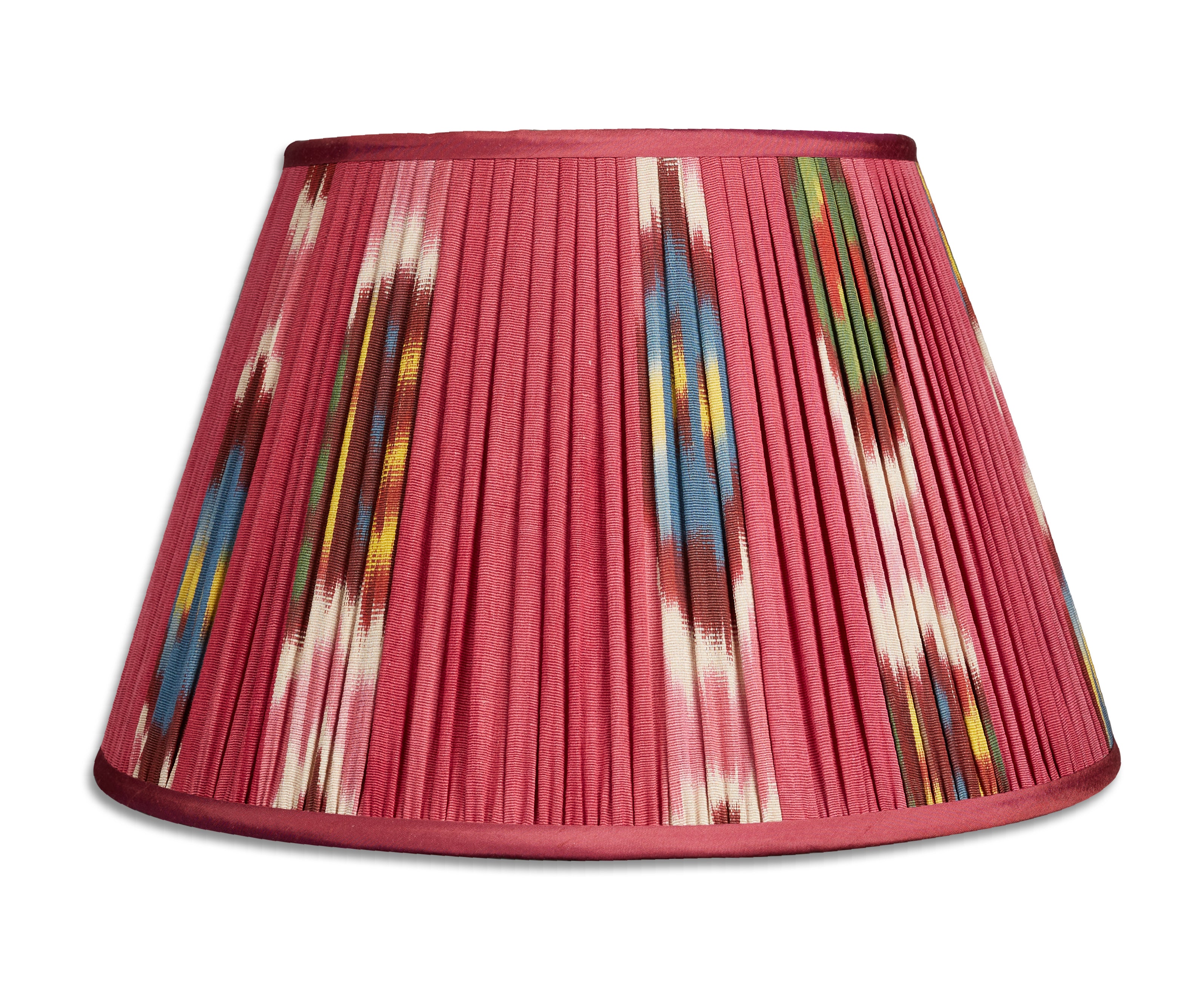 14 inch Magenta cotton and silk lampshade with spider fitting