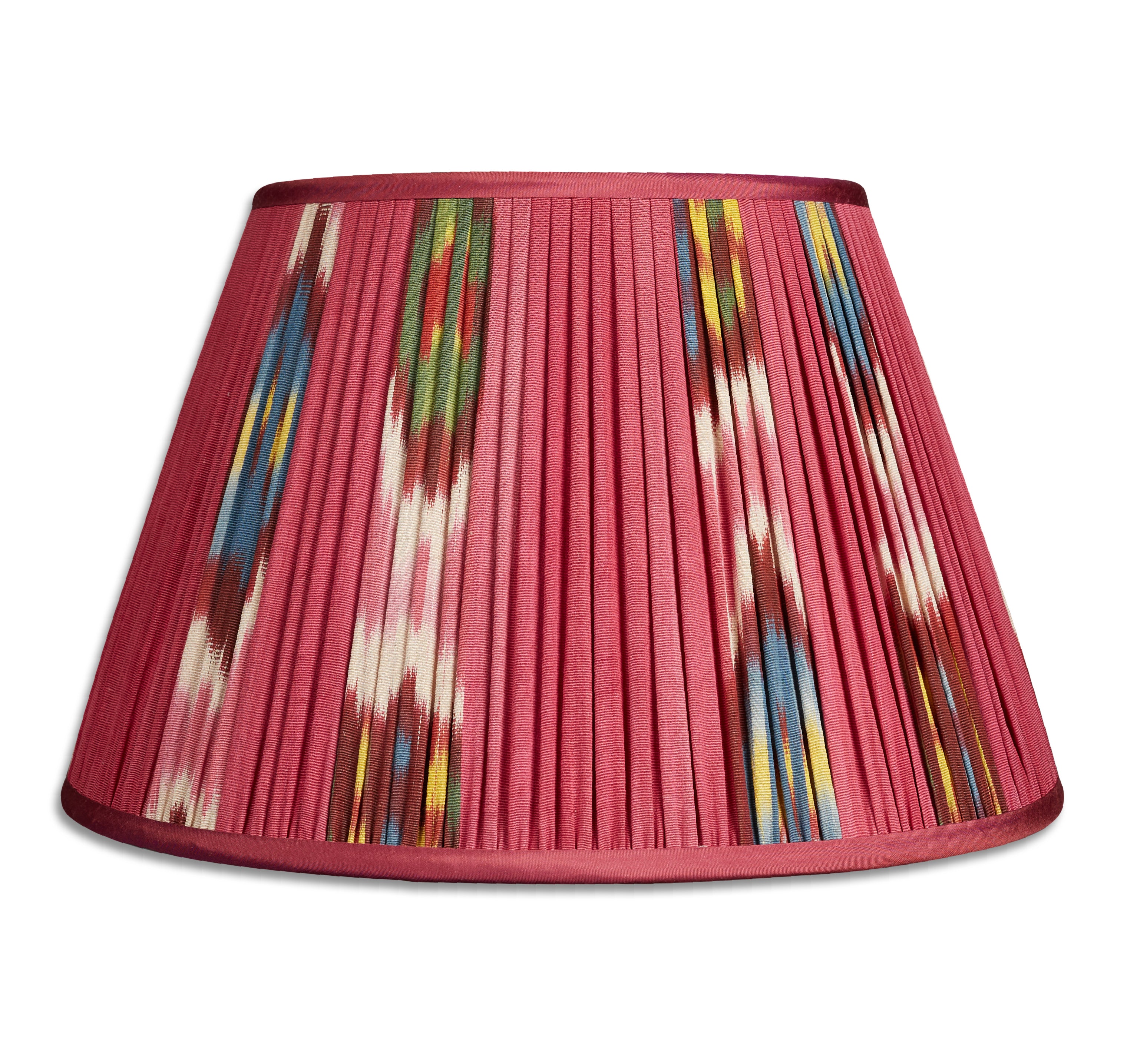 14 inch Magenta cotton and silk lampshade with spider fitting