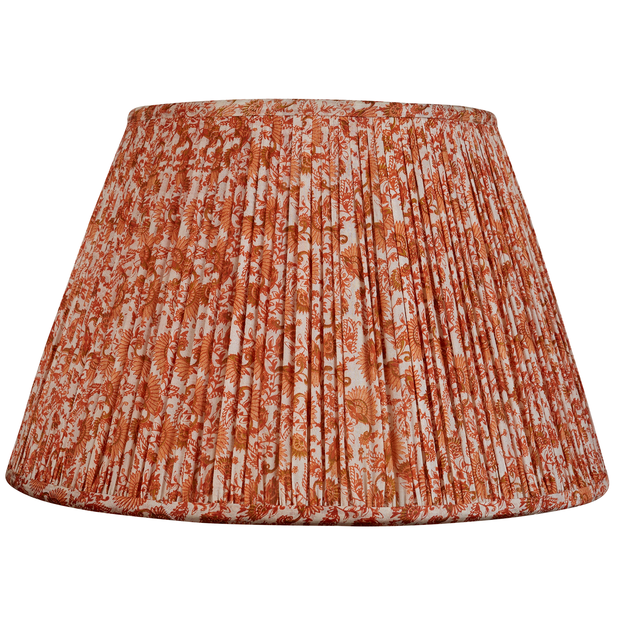 14 inch (36cm) Orange patterned silk sari lampshade