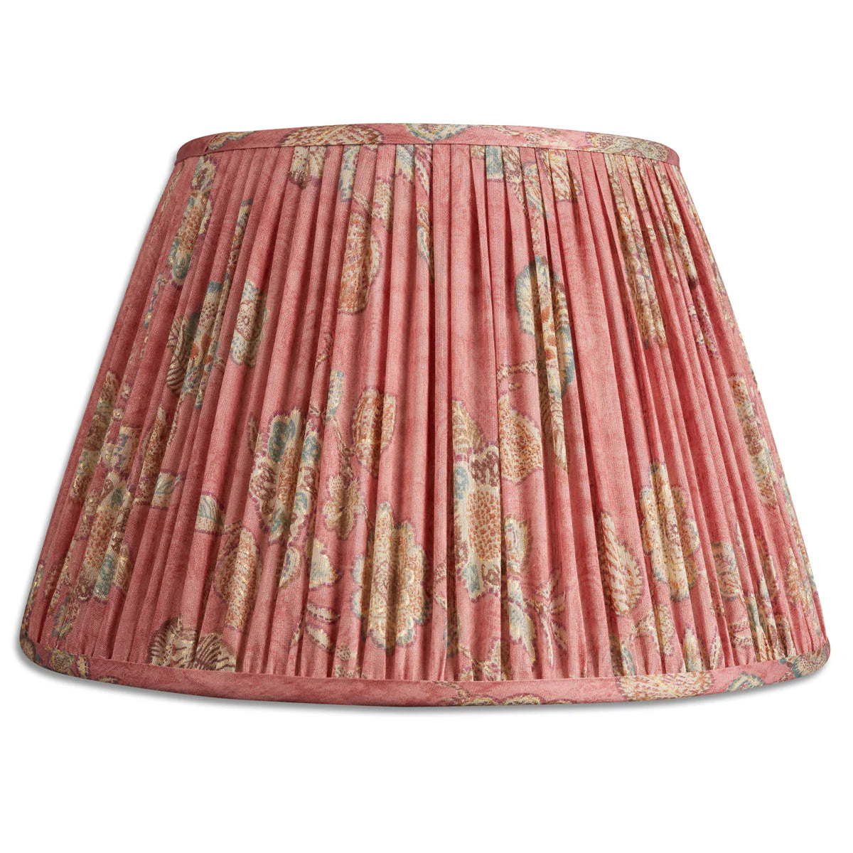 18 Inch - Finial Dusky pink and gold floral silk lampshade