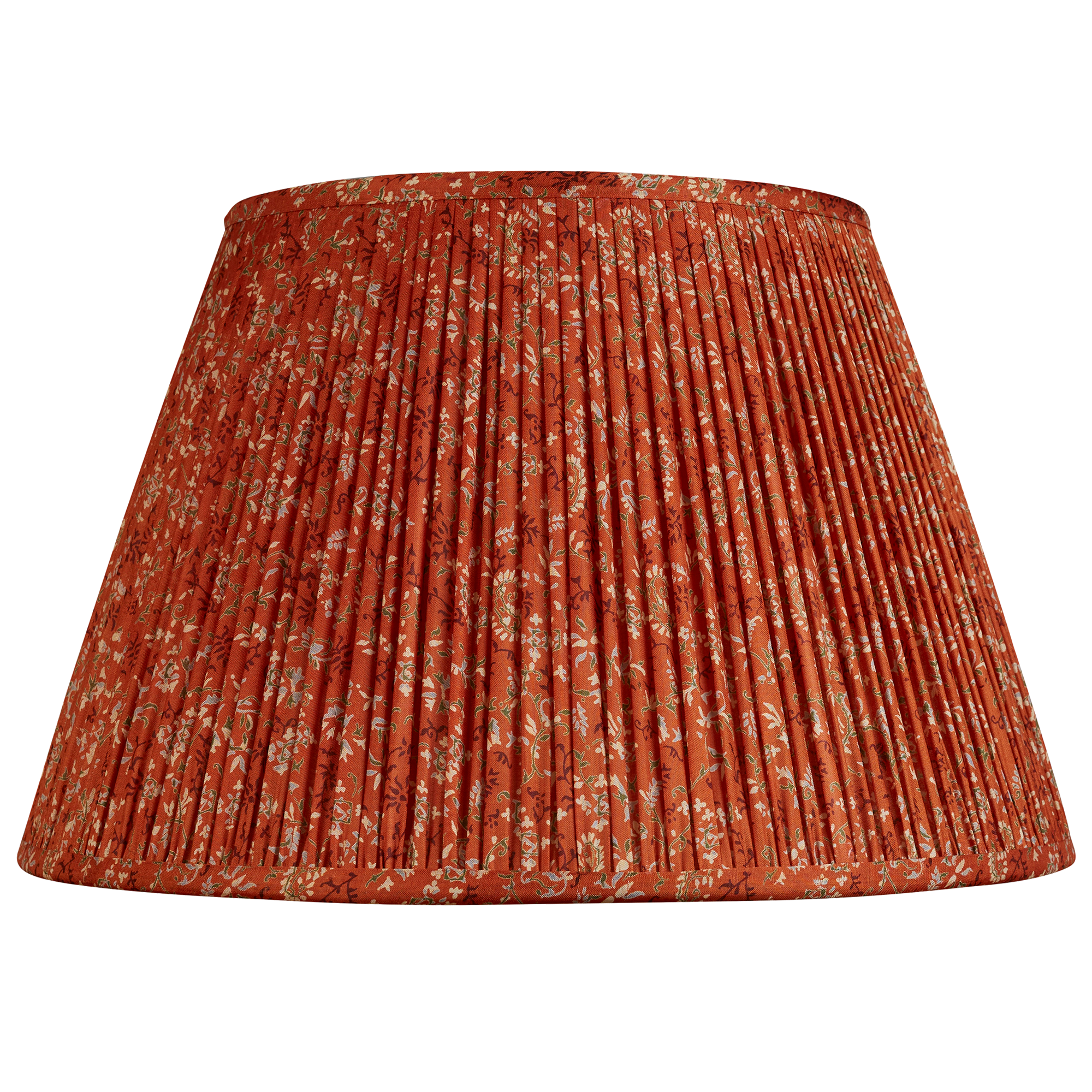 14 inch (36cm) Warm red floral silk sari lampshade