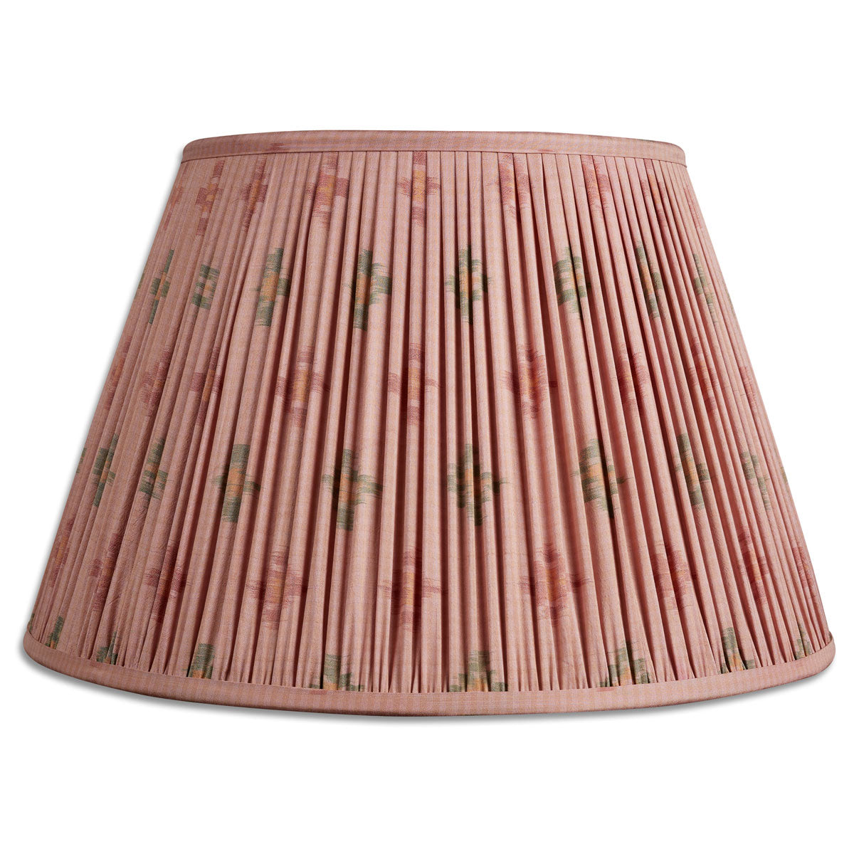 14 inch (36cm) Dusky pink geometric silk sari lampshade