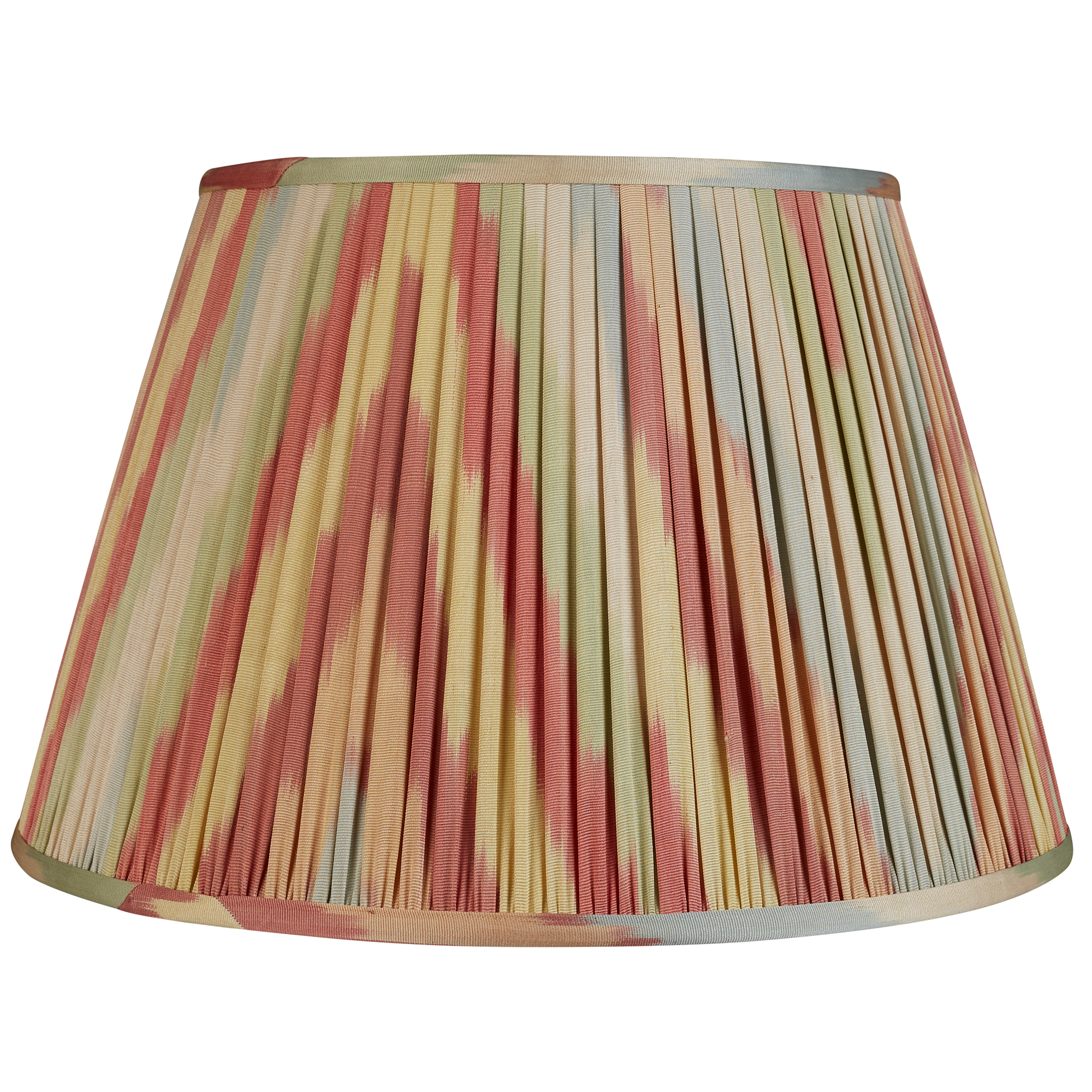 16 Inch (41cm) Pastel coloured cotton and silk ikat lampshade