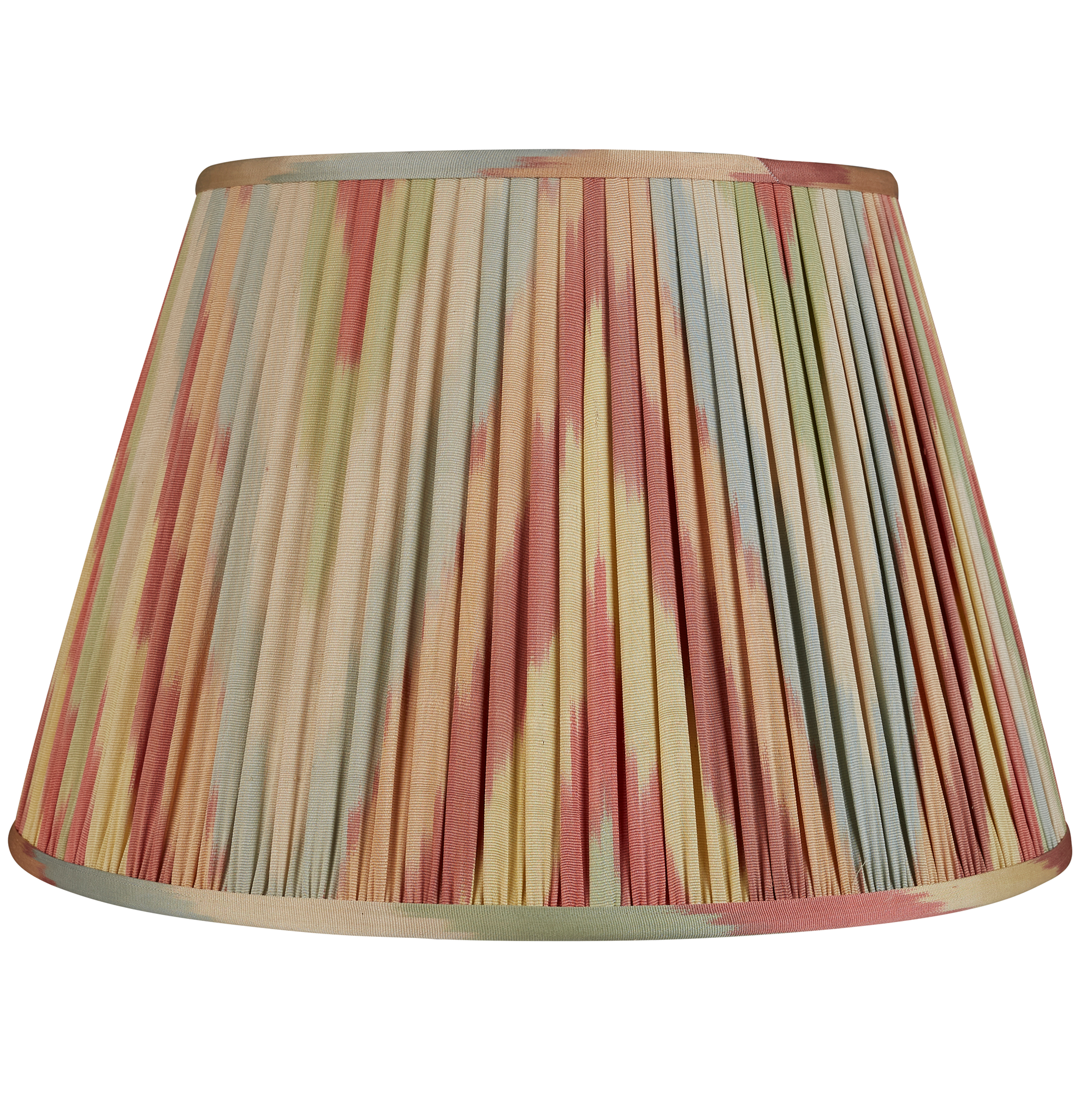 16 Inch (41cm) Pastel coloured cotton and silk ikat lampshade