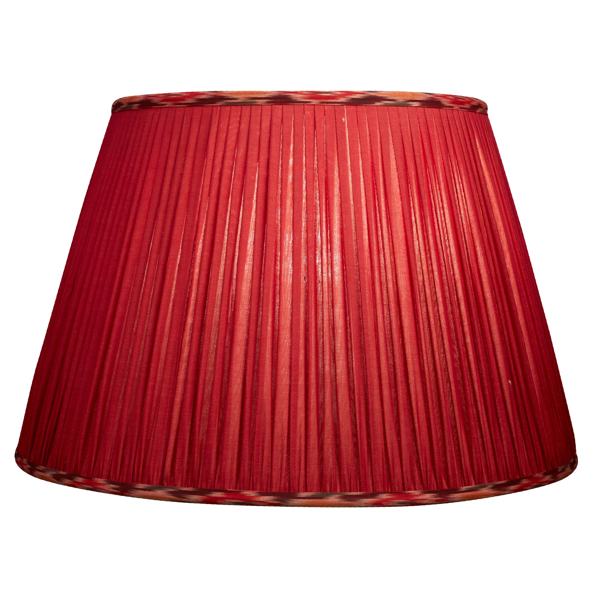 16 Inch (41cm) Plain magenta silk sari lampshade with trim