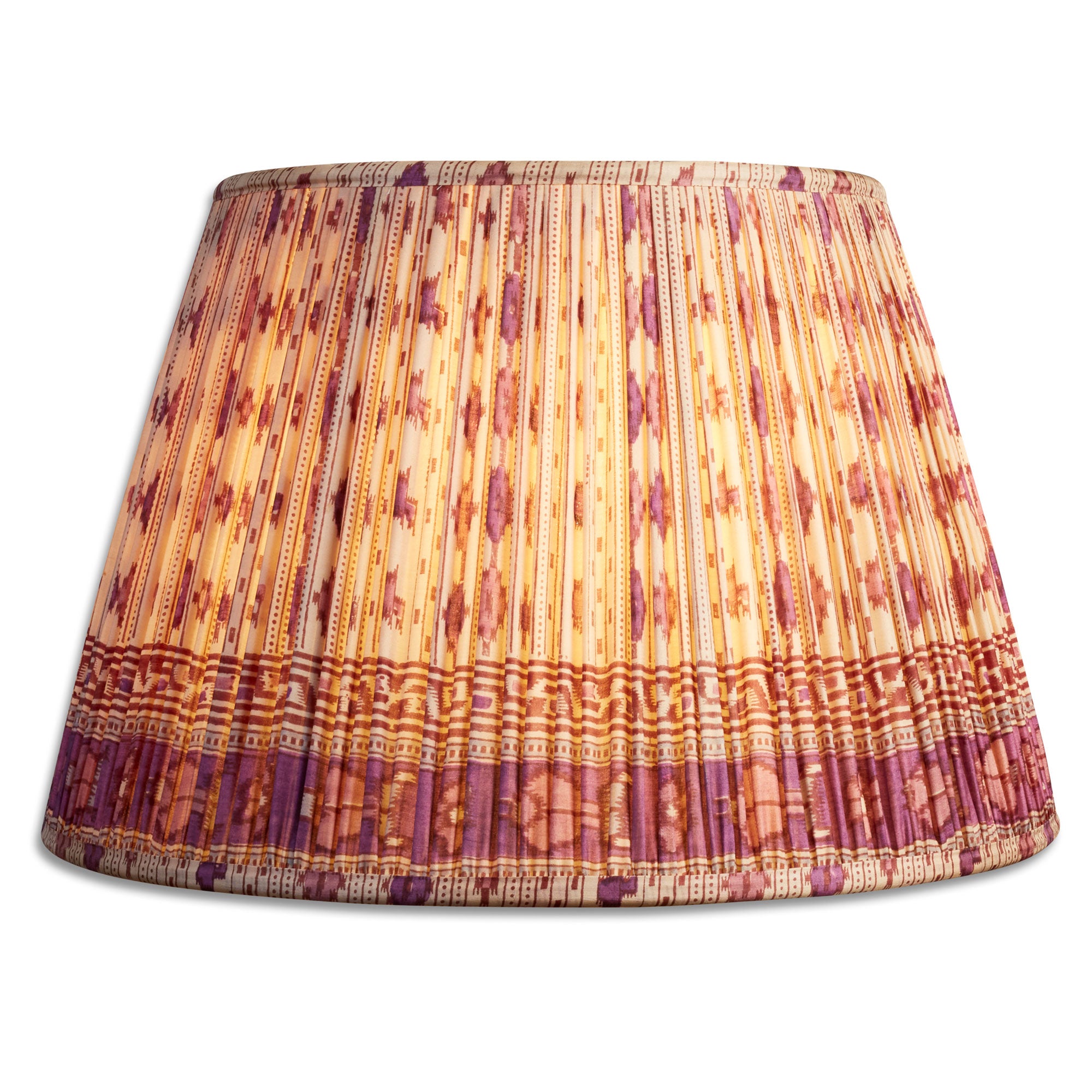 16 Inch (41cm) Lilac and purple patola design silk sari lampshade