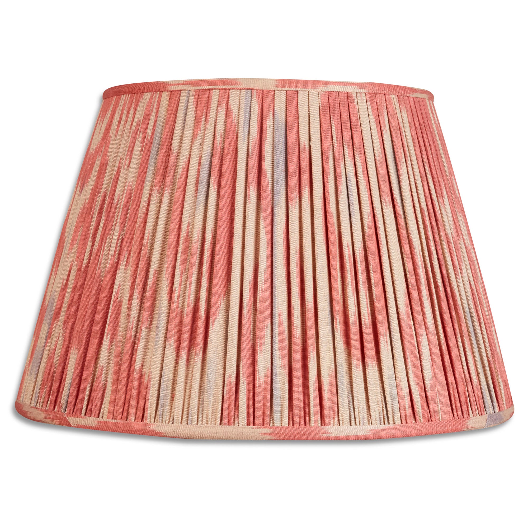 16 Inch - 41cm Pink and lavender cotton Ikat finial fitting lampshade