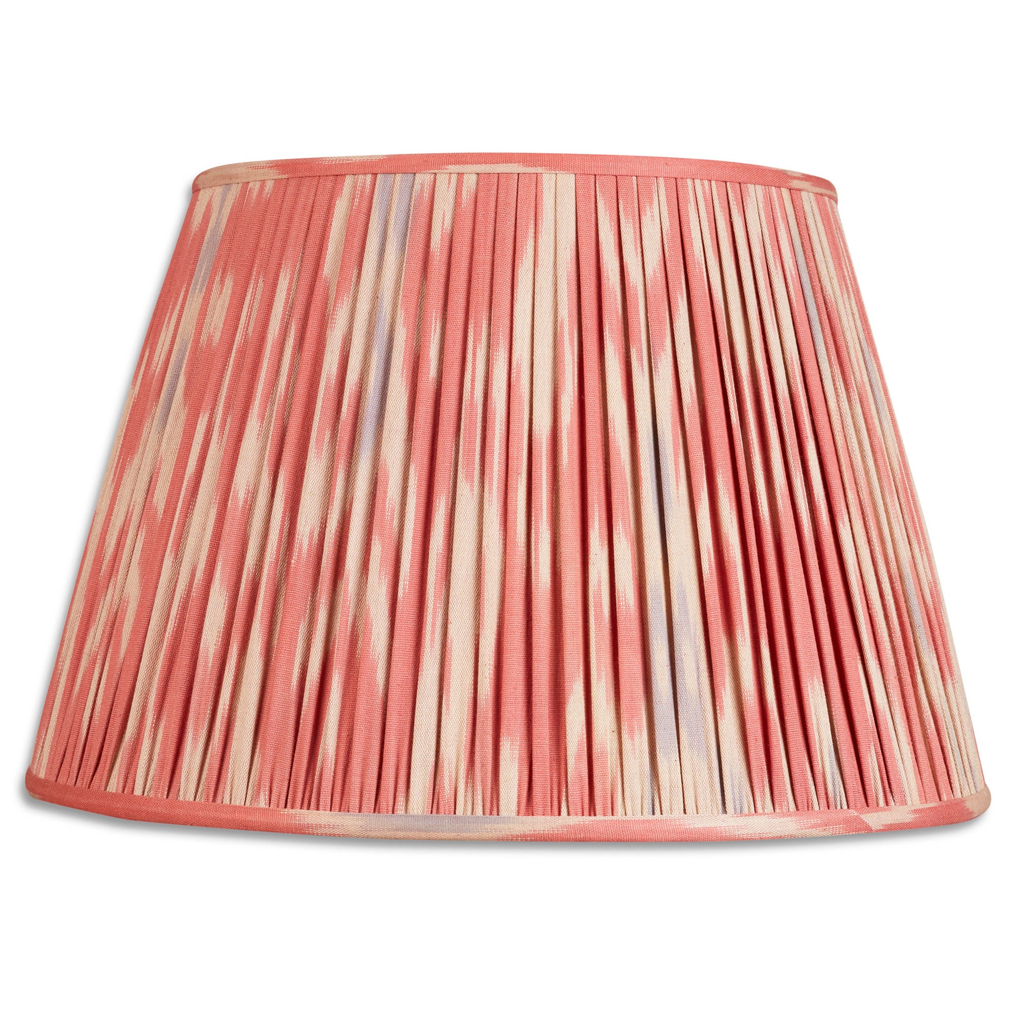 16 Inch - 41cm Pink and lavender cotton Ikat finial fitting lampshade