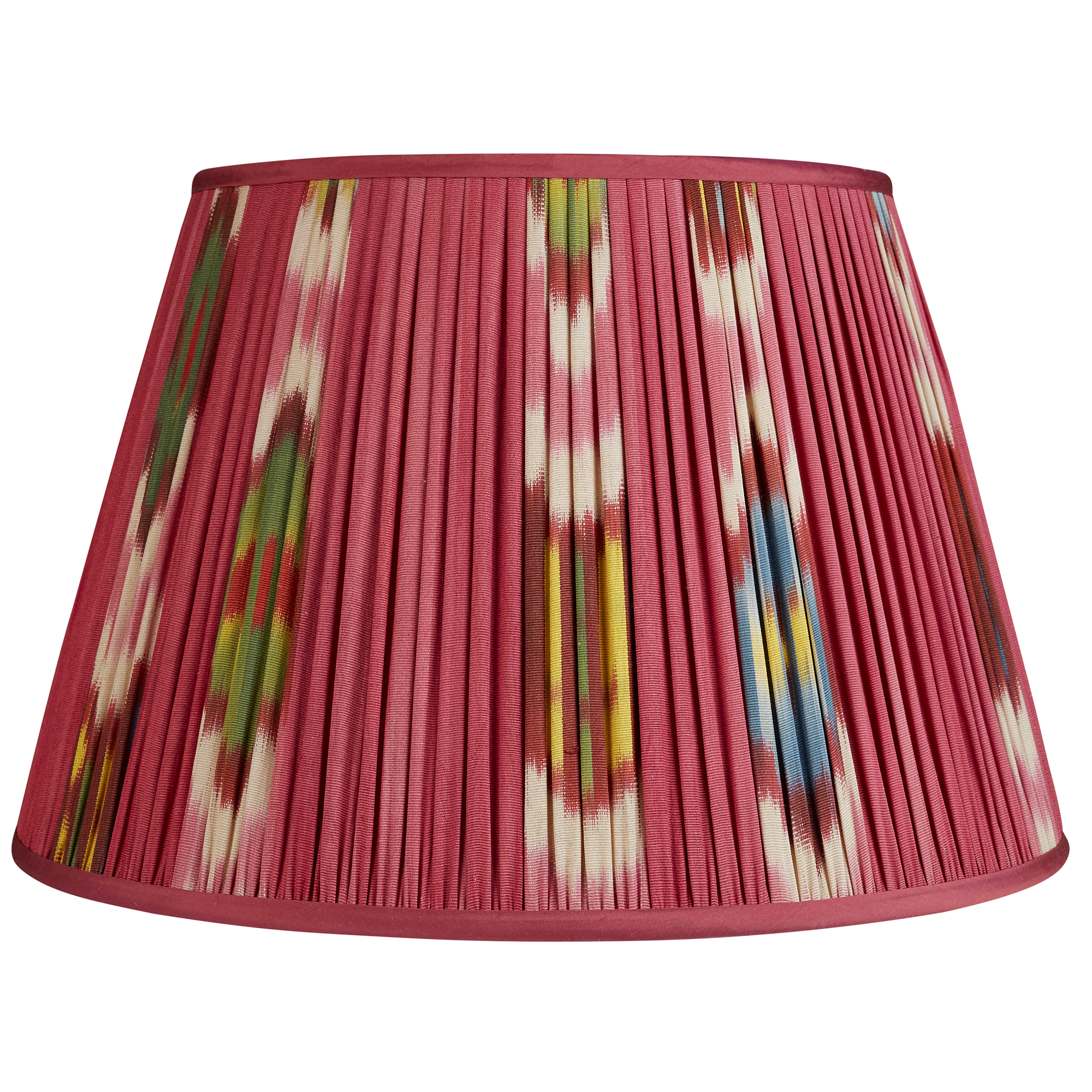 16 Inch (41cm) Magenta silk and cotton Ikat lampshade