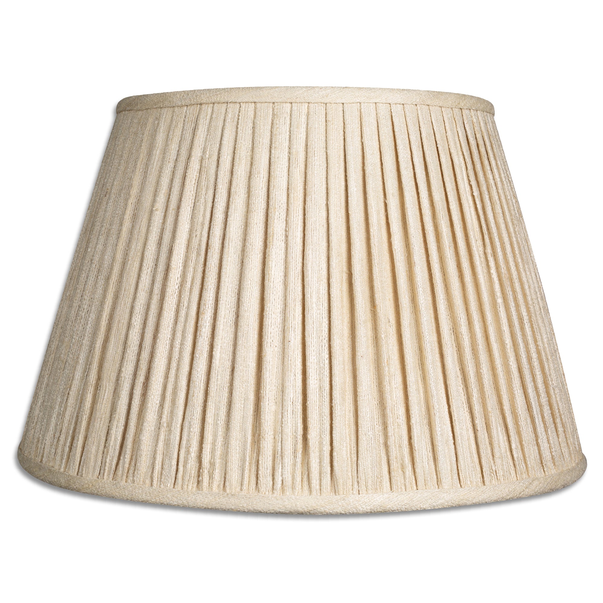 16 inch (41cm) Gathered ivory Mulberry Tussar lampshade