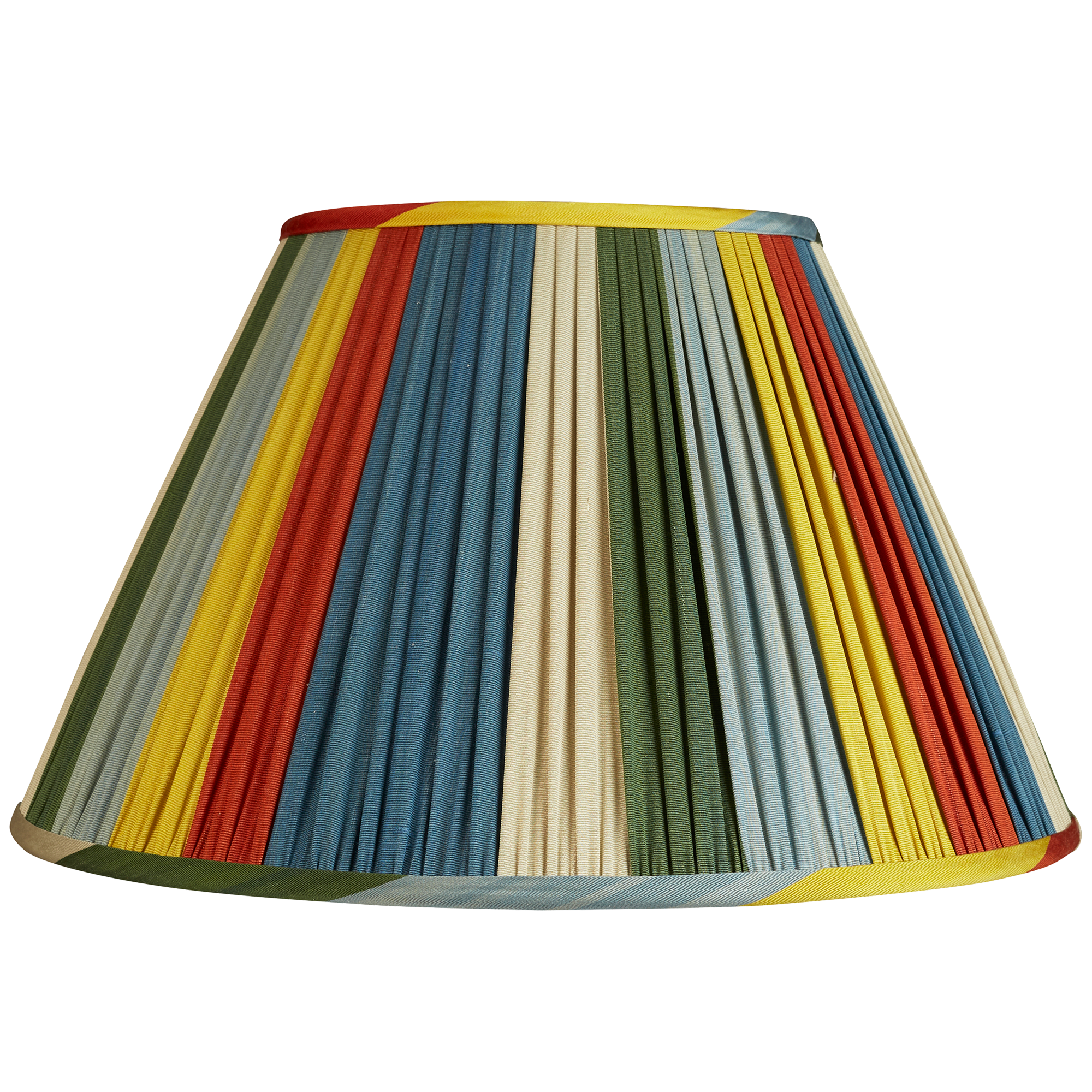 16 Inch (41cm) Narrow stripe harlequin stripe French drum silk and cotton ikat lampshade