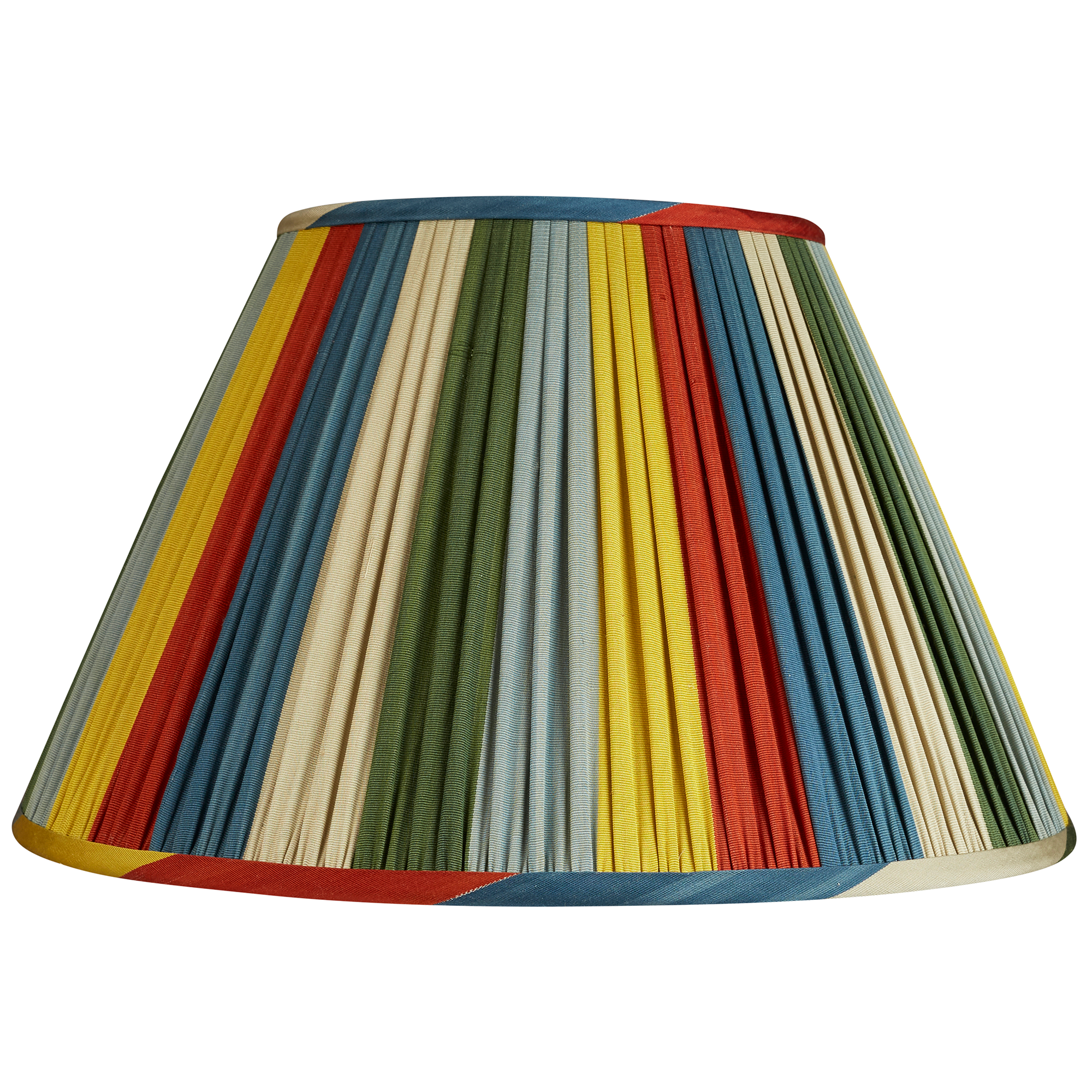 16 Inch (41cm) Narrow stripe harlequin stripe French drum silk and cotton ikat lampshade