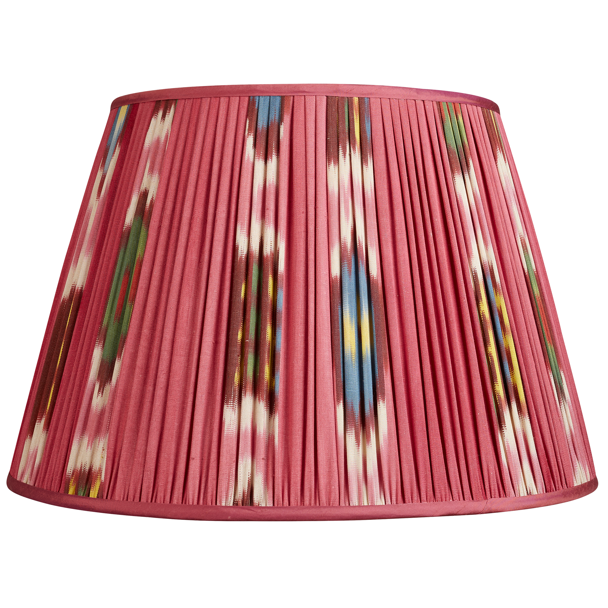 18 Inch - 46cm Magenta cotton and silk ikat lampshade