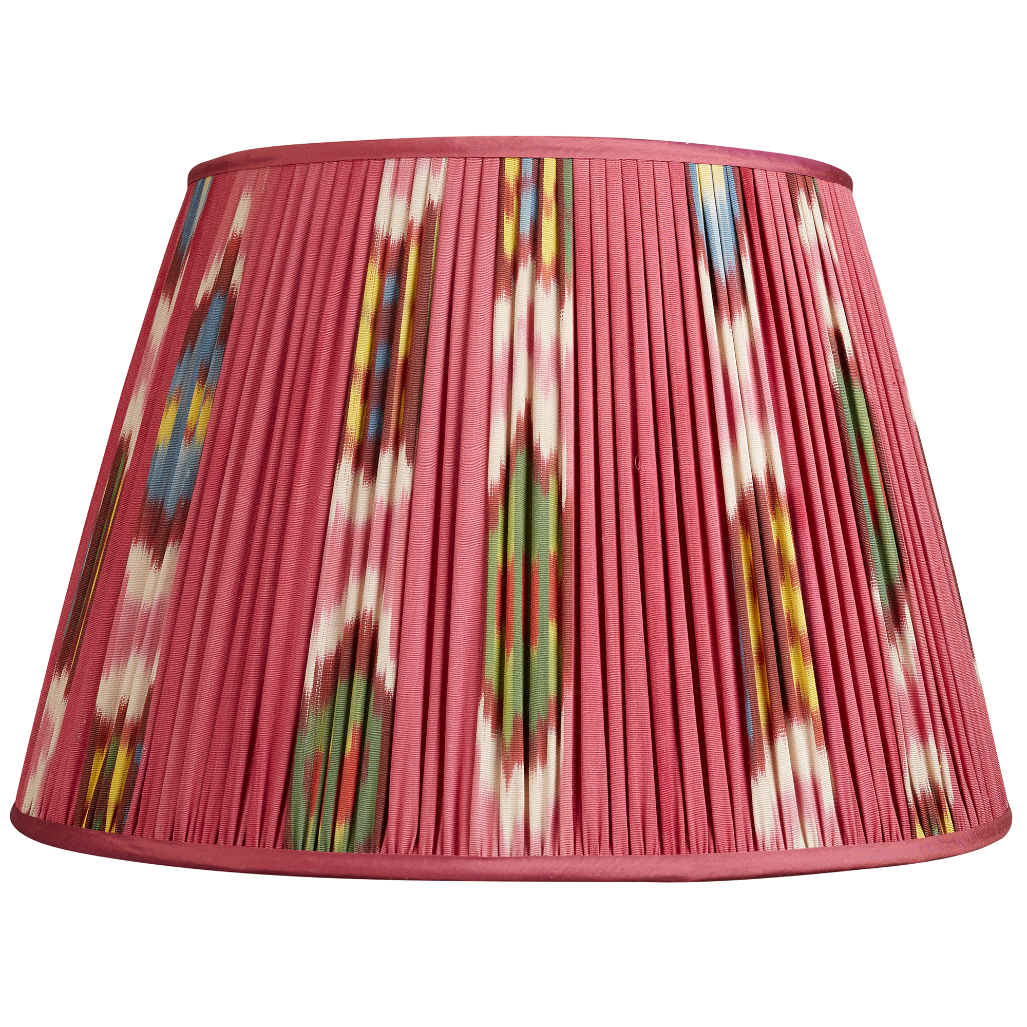 18 Inch - 46cm Magenta cotton and silk ikat lampshade