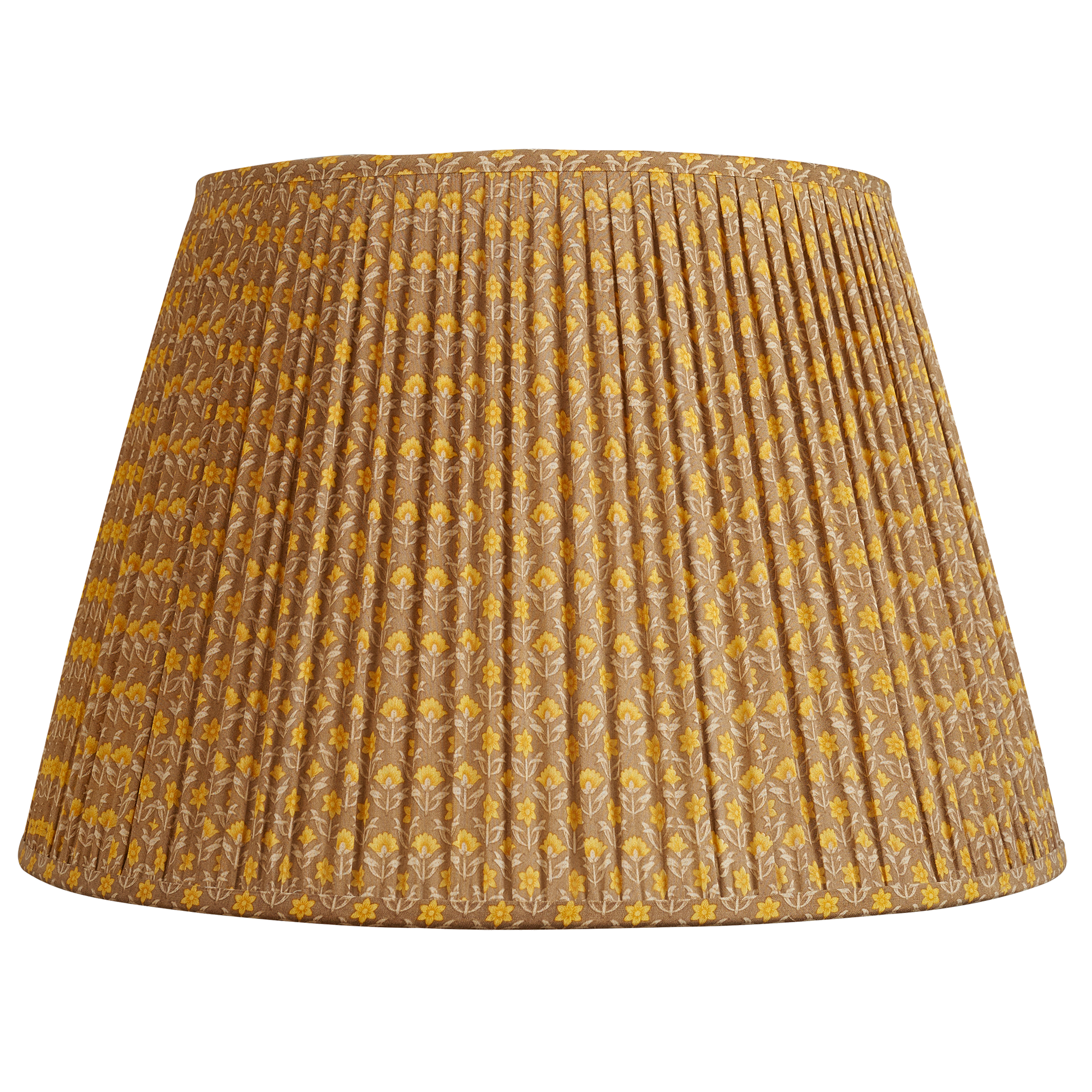 18 Inch (46cm) Toffee and marigold floral silk sari lampshade