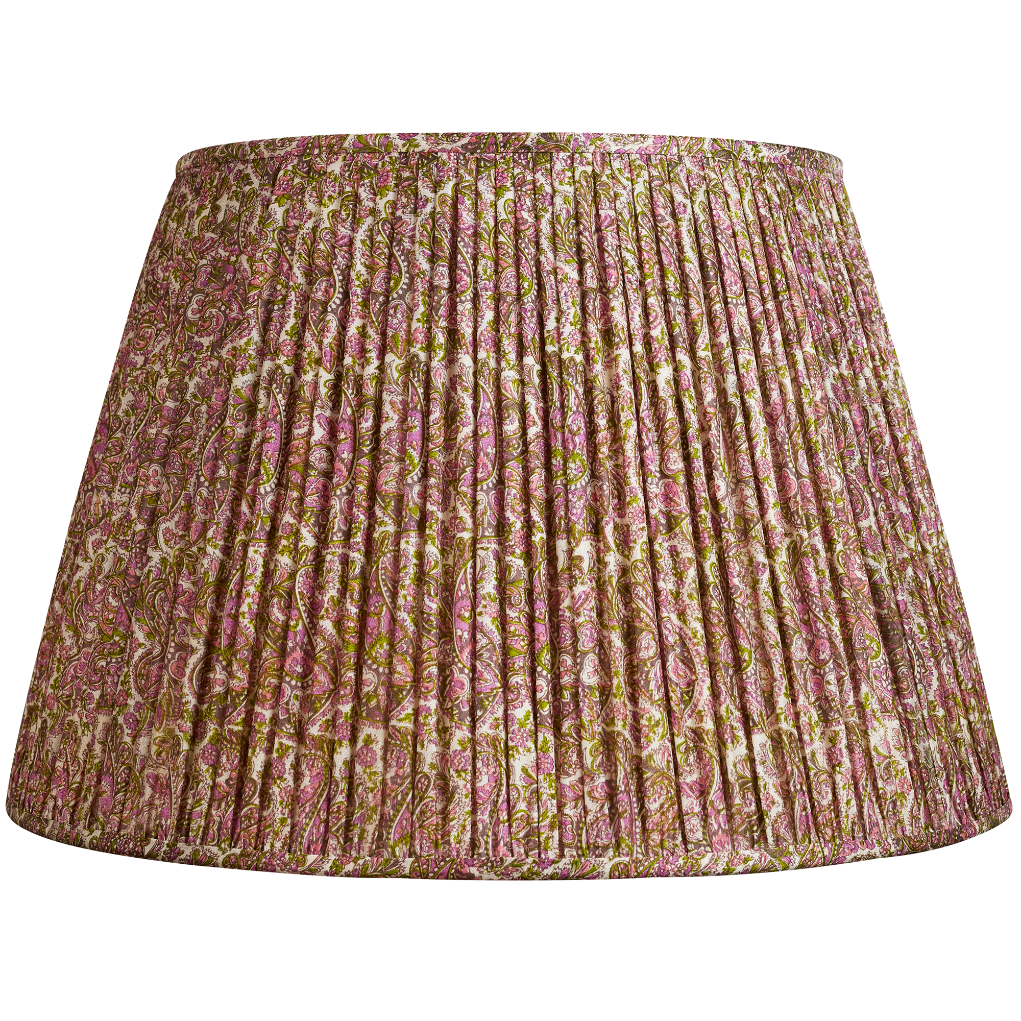 18 Inch - 46cm Lime green and purple paisley design silk sari lampshade